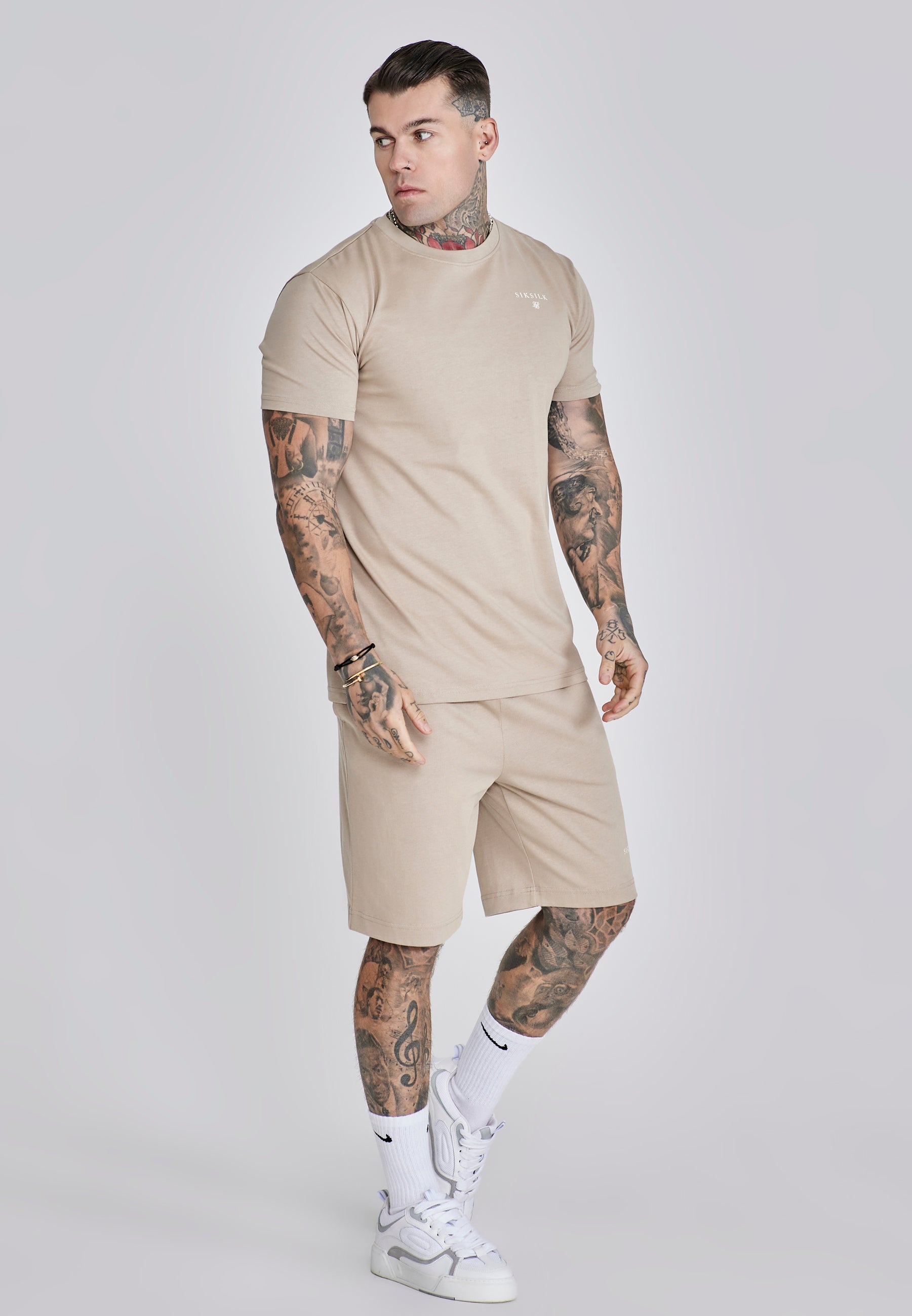 Ensemble t-shirt et short beige Sets SikSilk