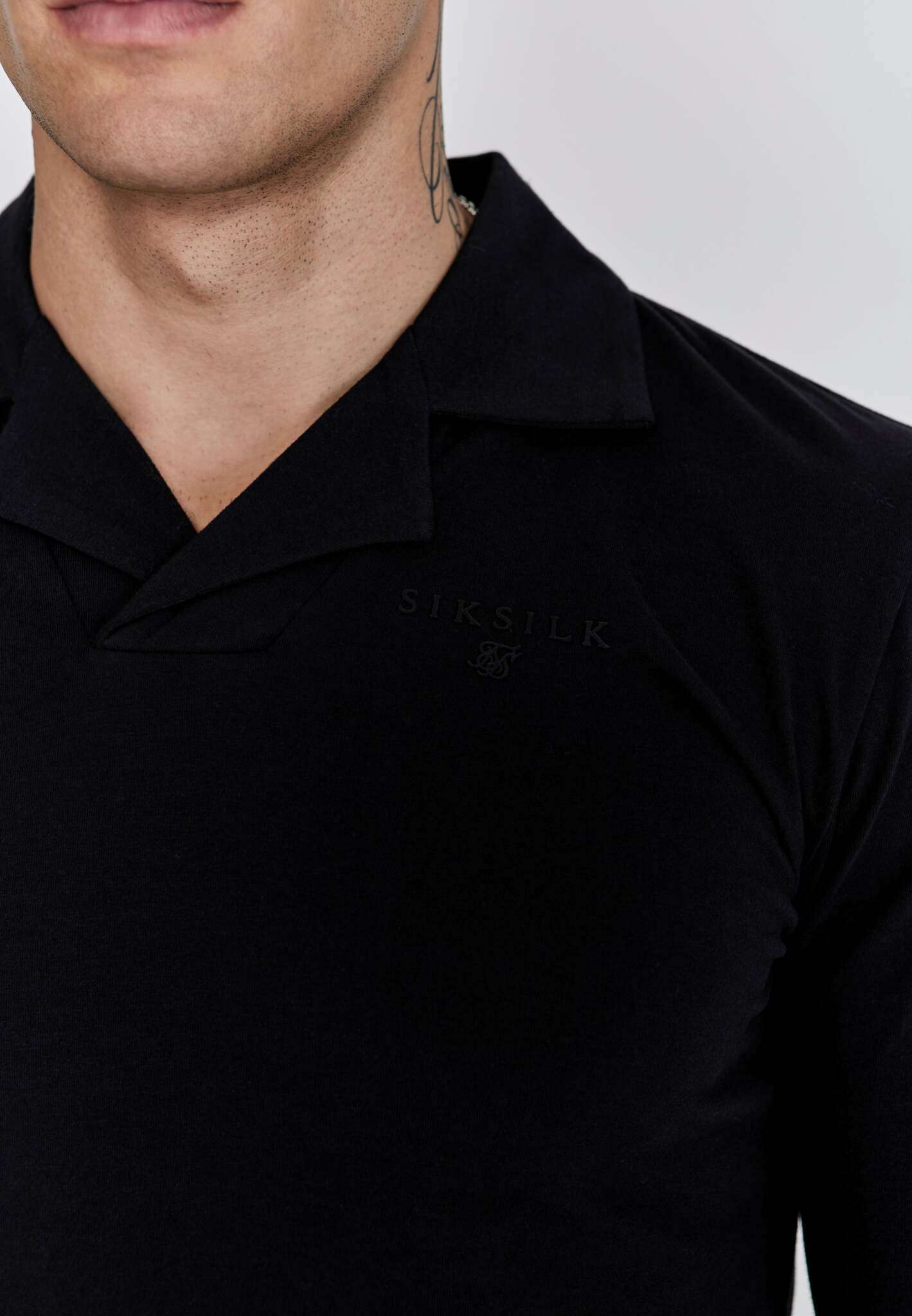 Smart Revere Polo manches longues en noir Polos SikSilk