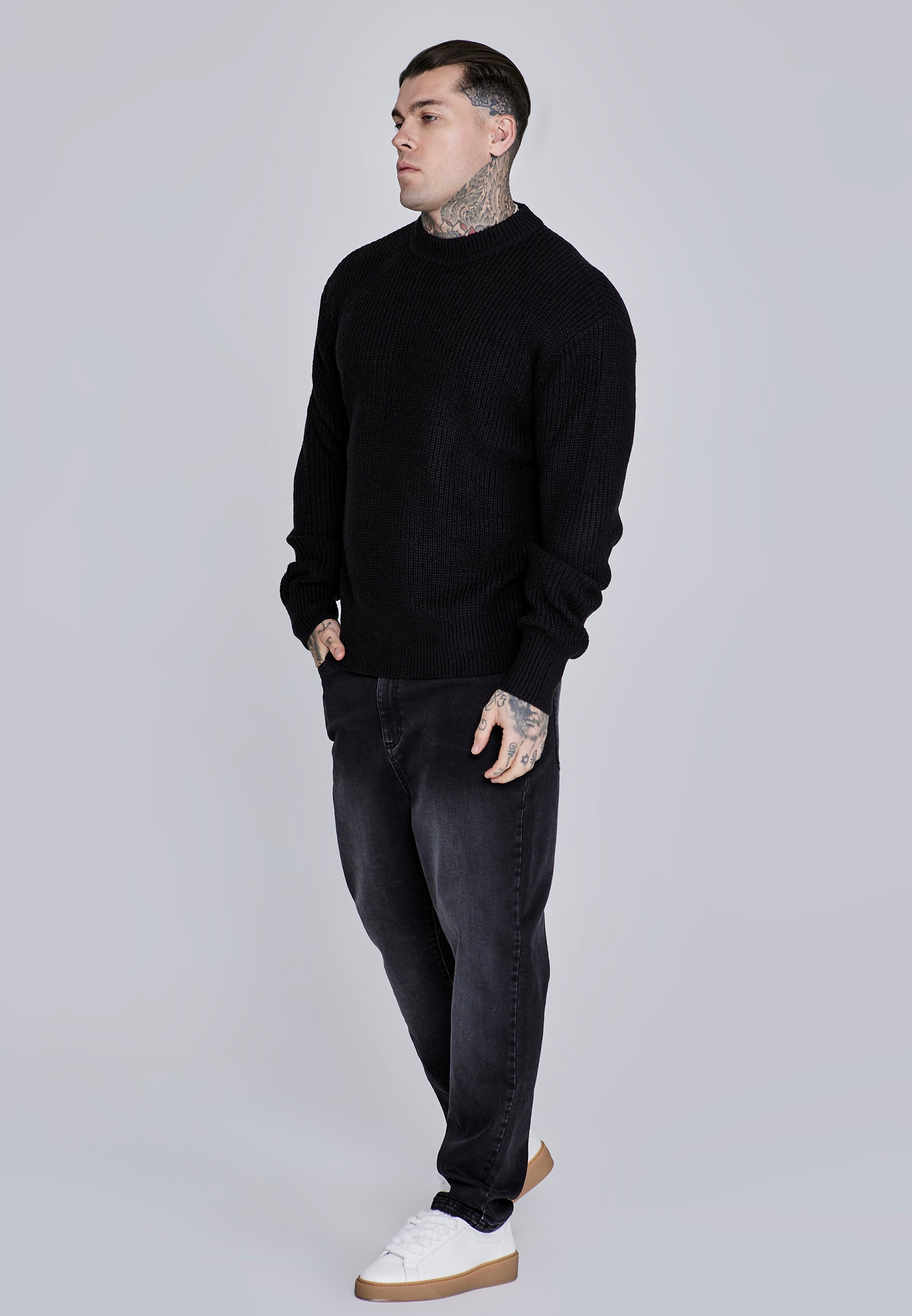 Sweat tricoté en noir Pull SikSilk