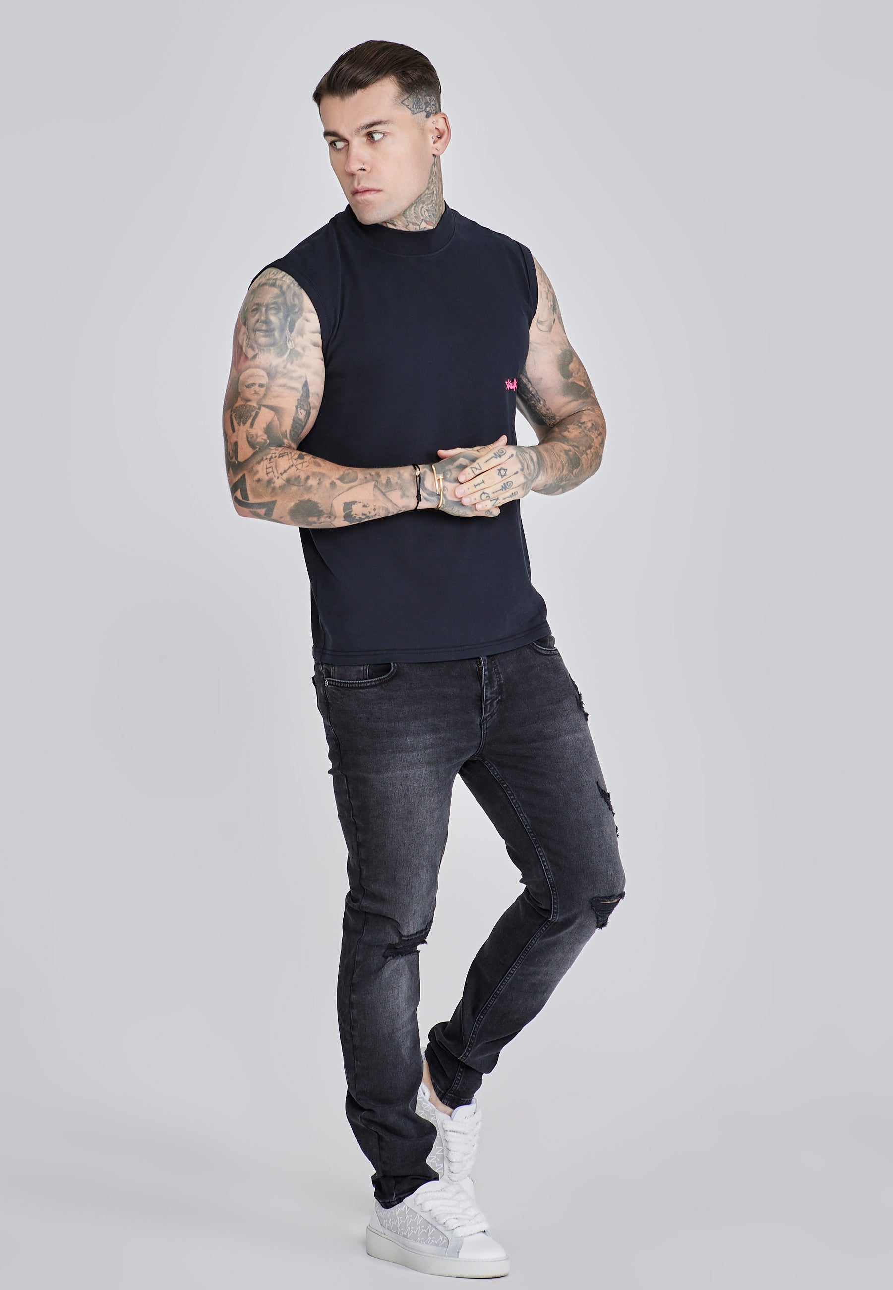 Active Vest in Black, Pink T-shirts SikSilk