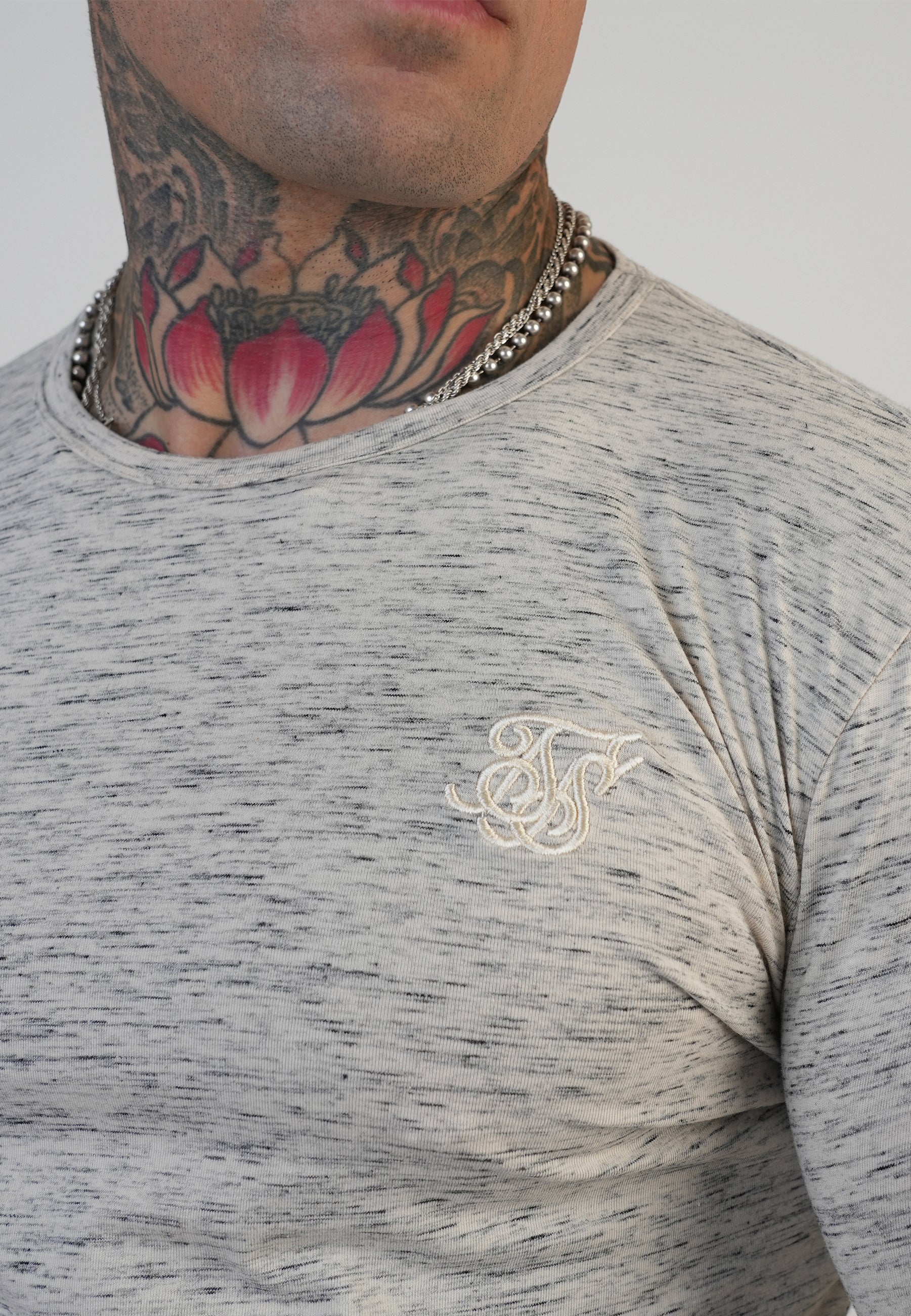 T-shirt Long Sleeve Marl en blanc T-shirts SikSilk