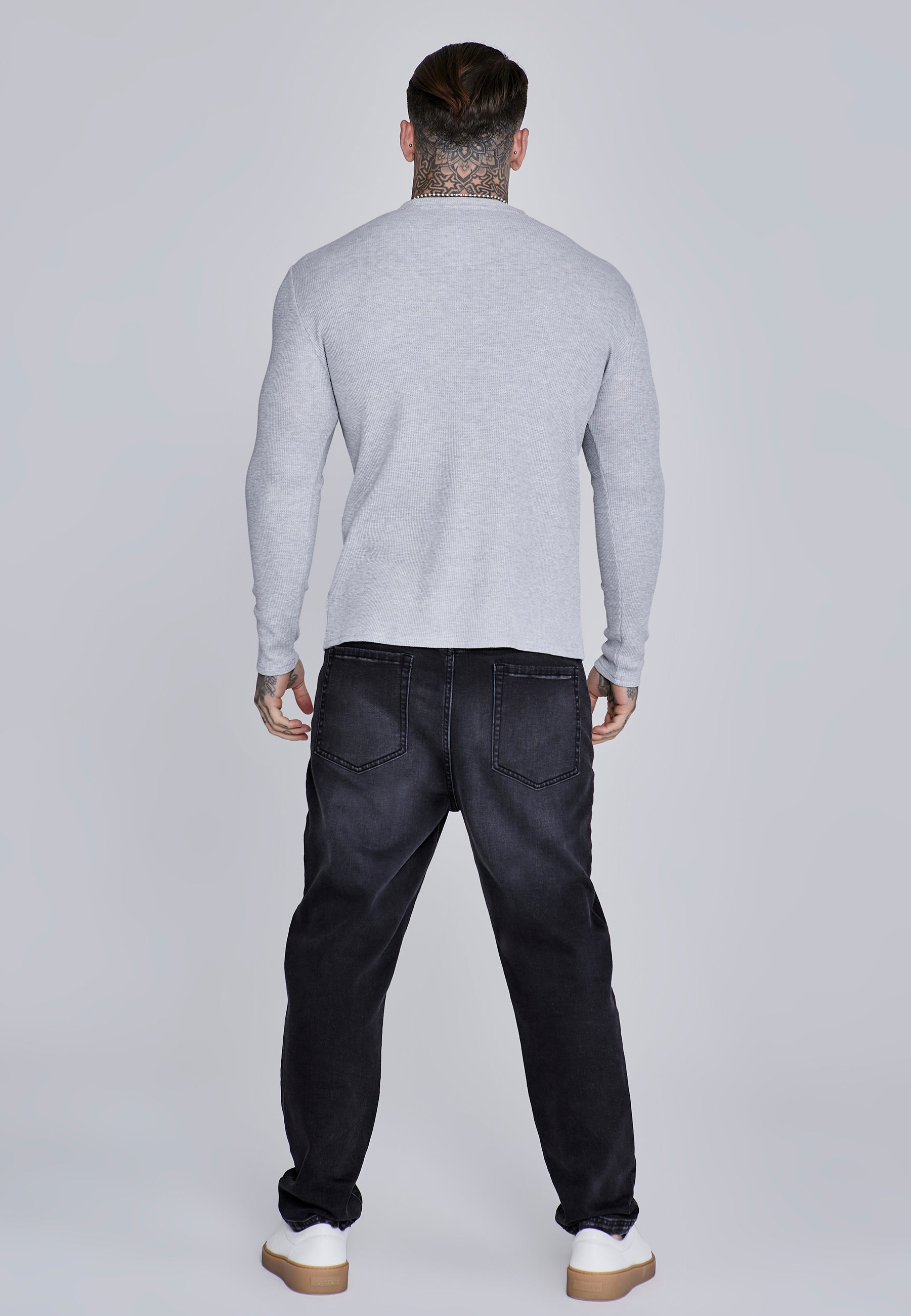 T-shirt Henley in Grey Marl T-shirts SikSilk