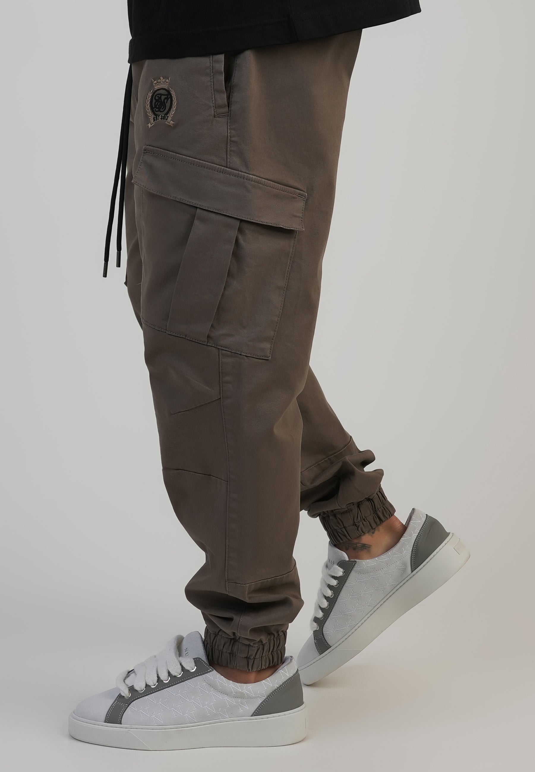 Slim Fit Cargos en Brown Pantalon SikSilk