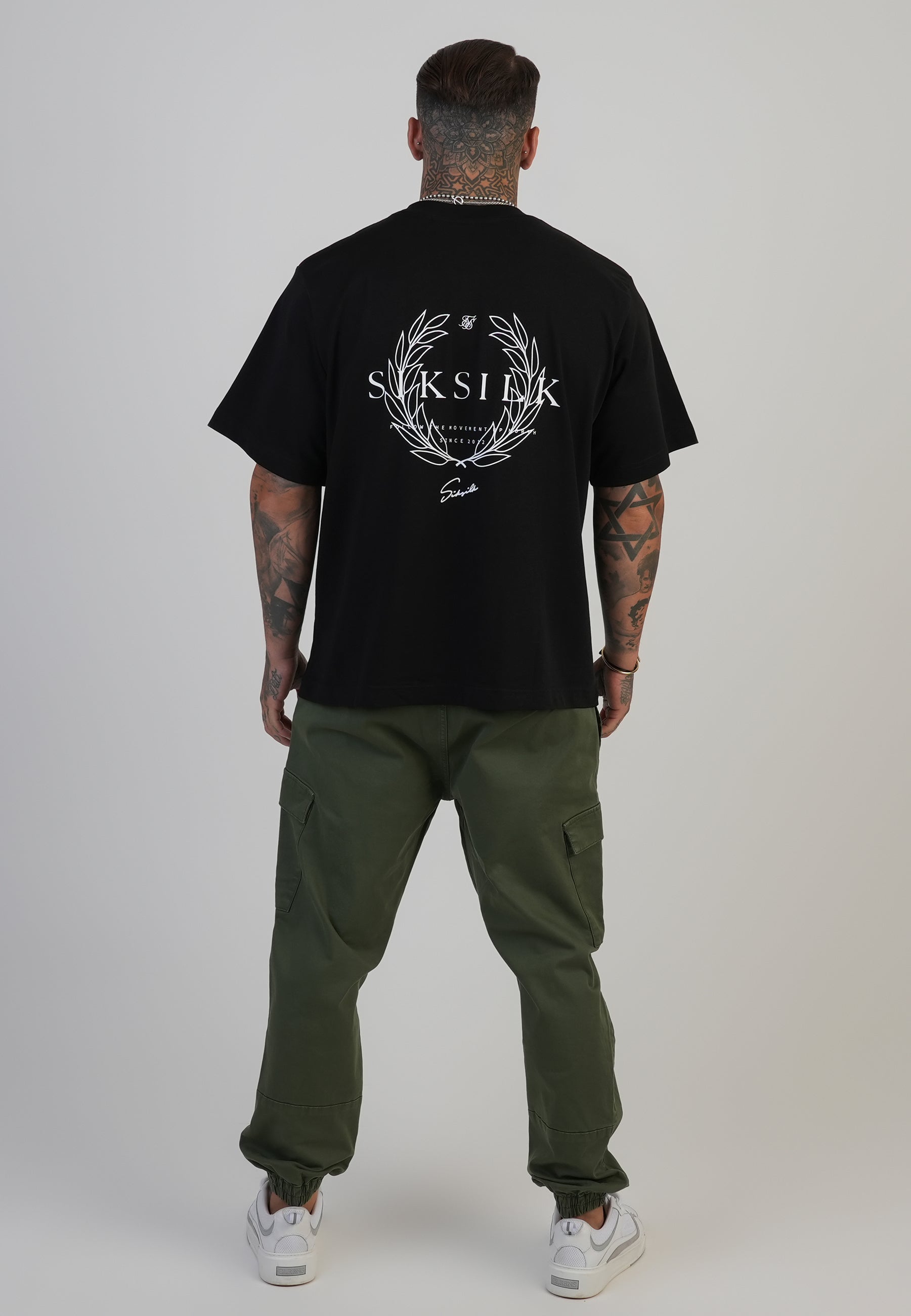 Slim Fit Cargos en Kaki Green Pantalon SikSilk