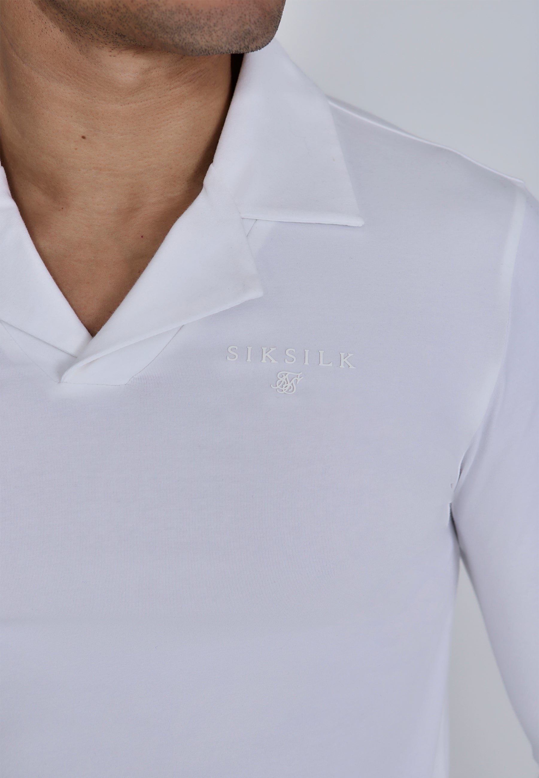 Polo à manches longues en blanc T-shirts SikSilk