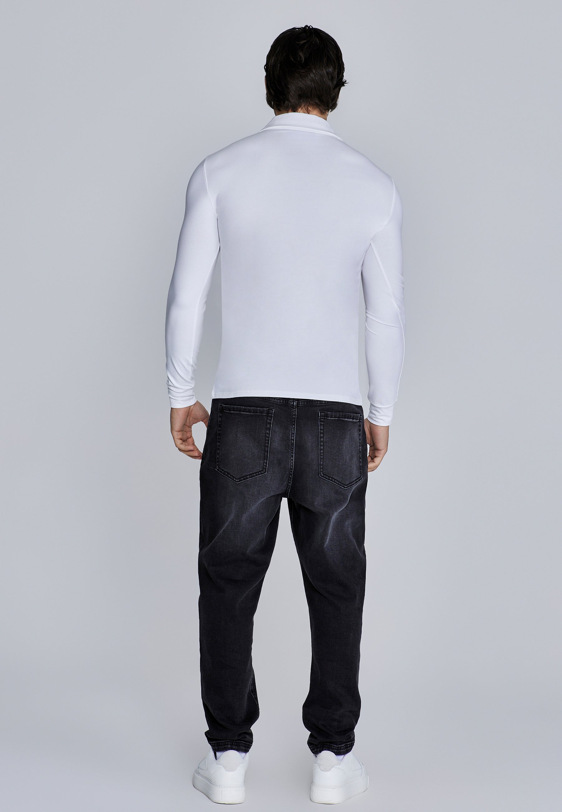 Polo à manches longues en blanc T-shirts SikSilk