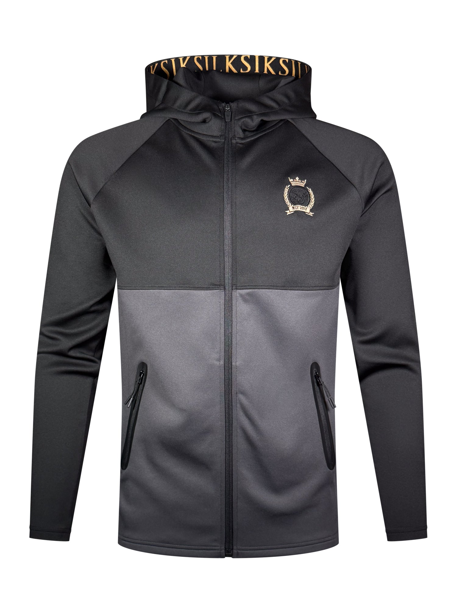 Full Zip Hoodie in Black, Grey Vestes à capuche SikSilk