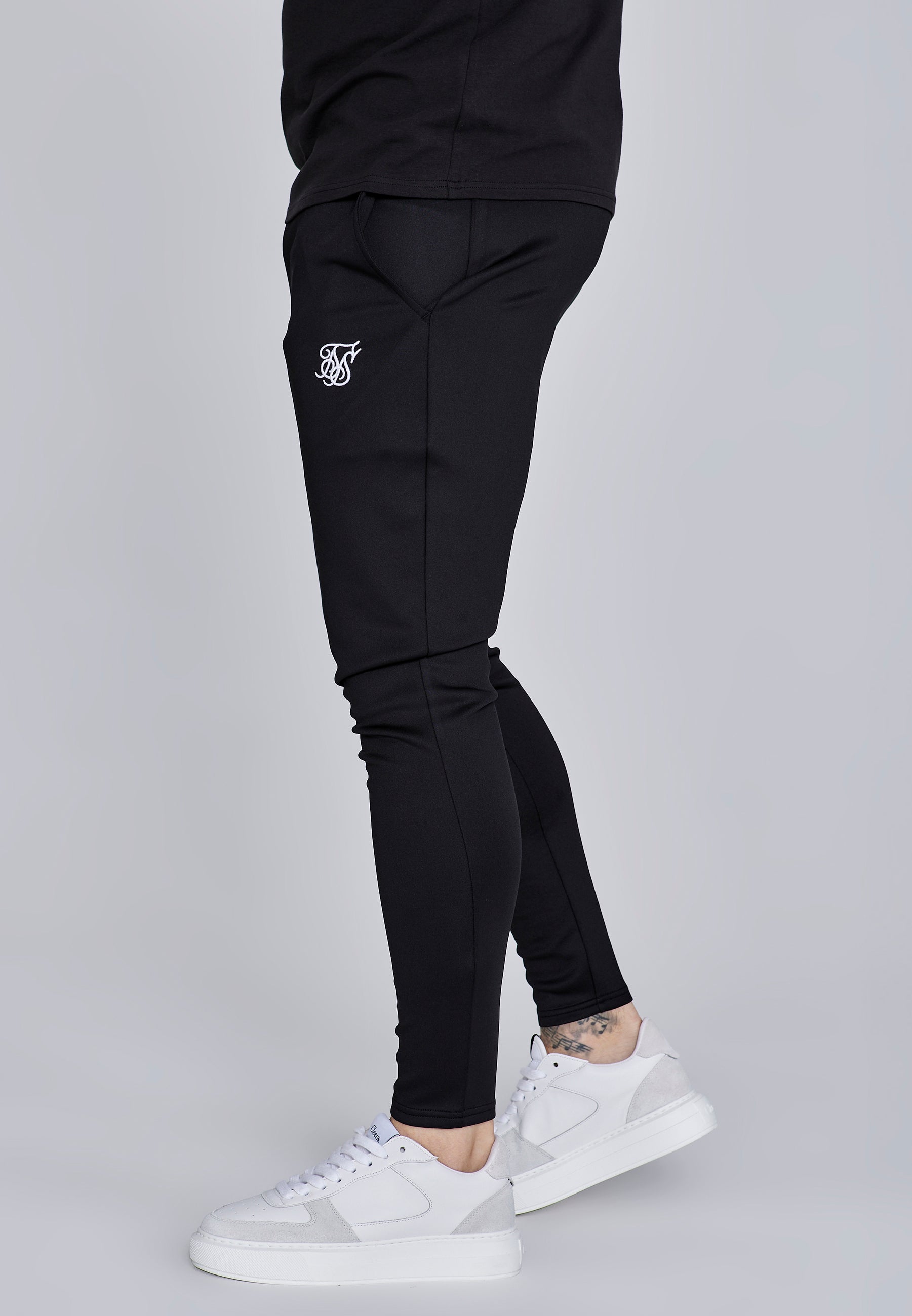 Essentials Poly Joggers in Black Pantalon SikSilk