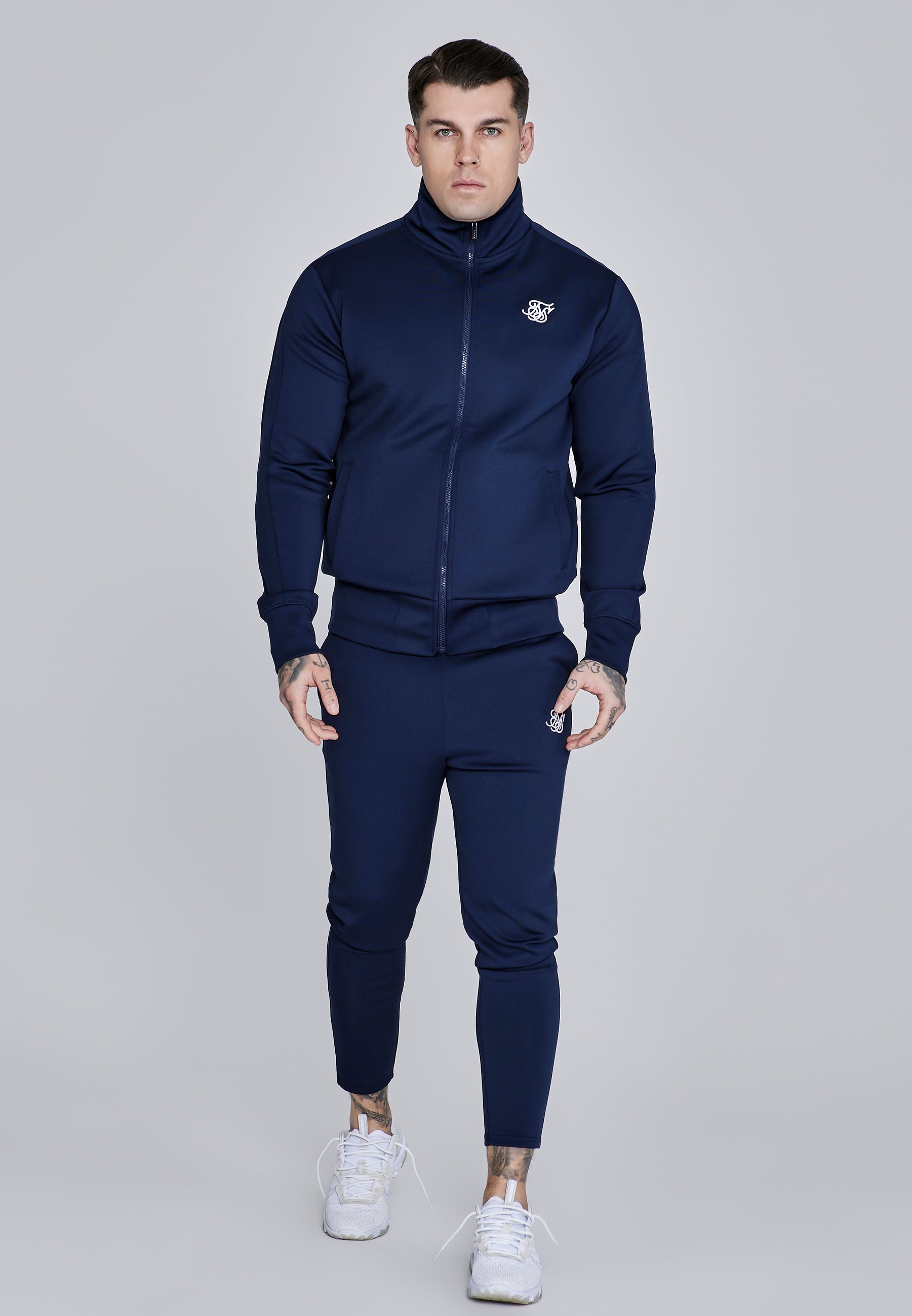 Essentials Poly Joggers en Navy Pantalon SikSilk
