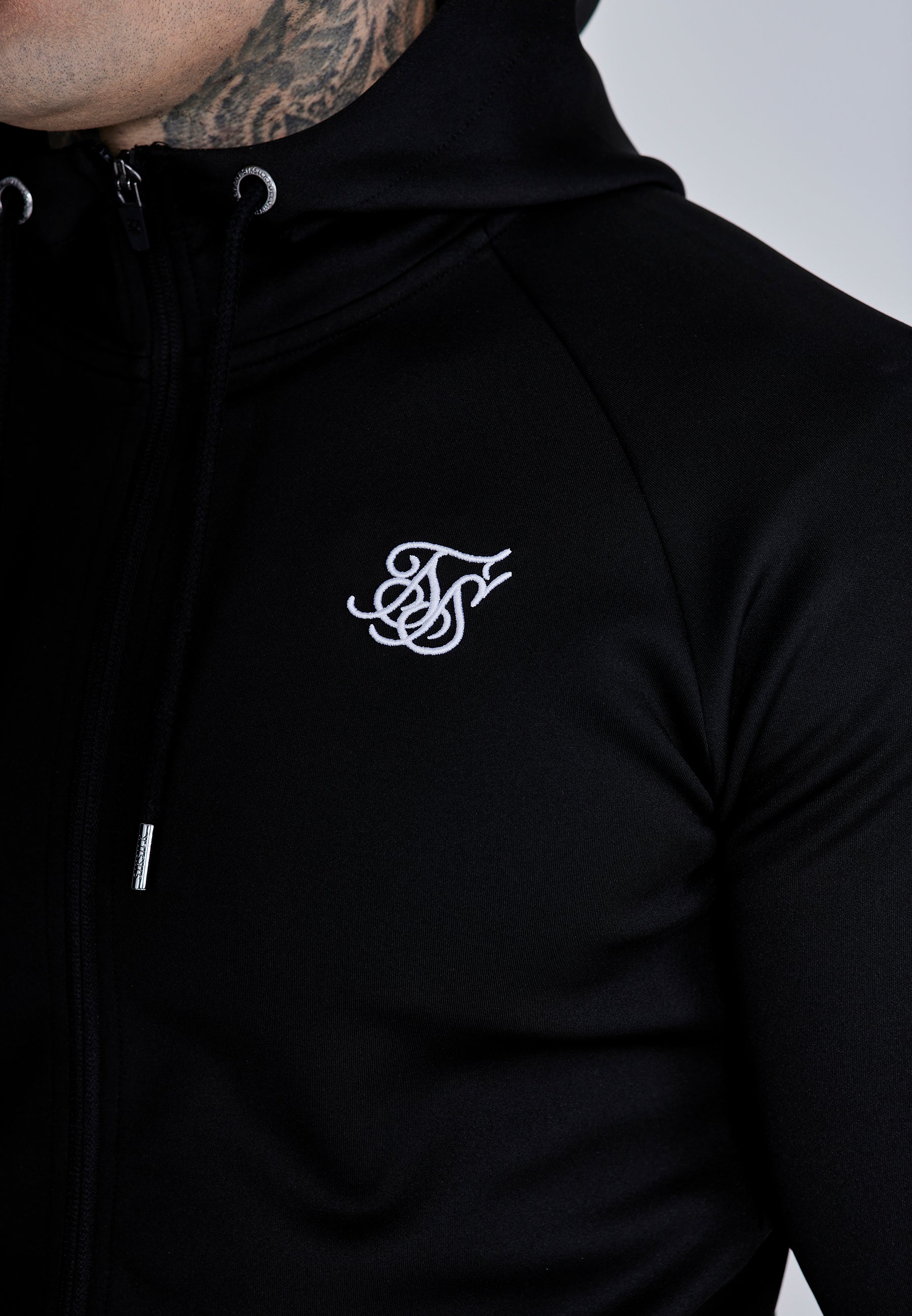 Sweat à capuche Essentials Poly FullZip en noir