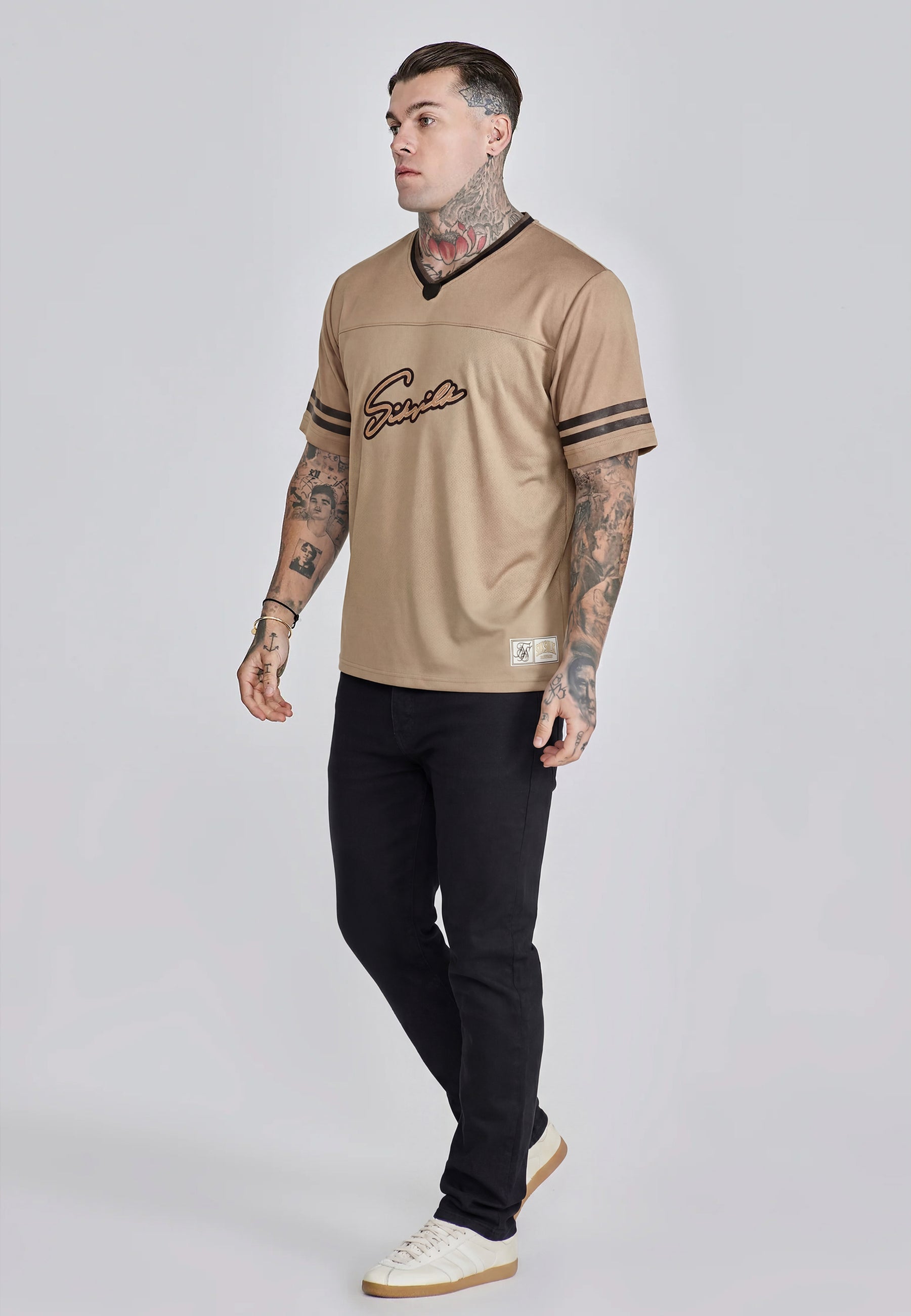 T-shirt de football beige