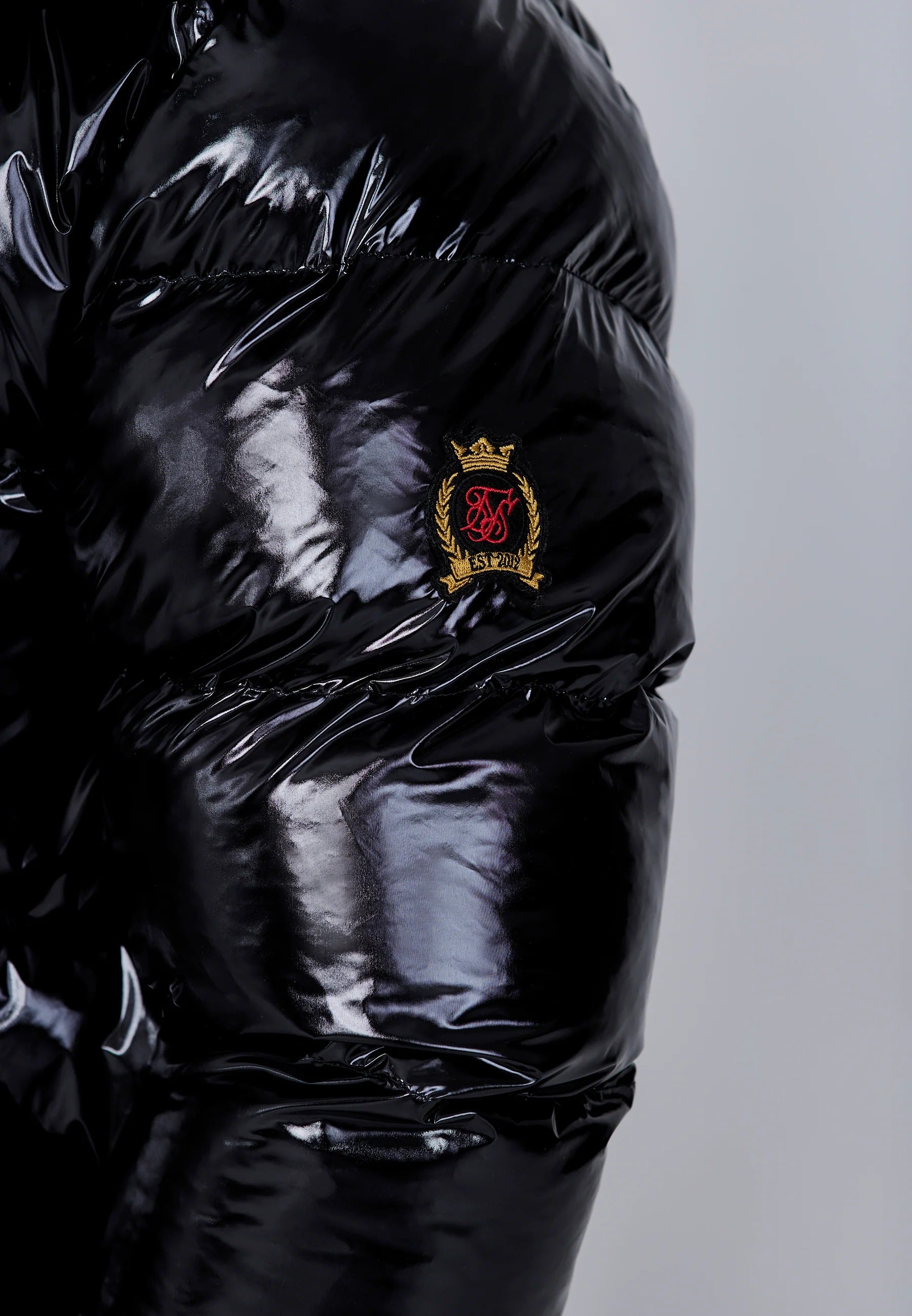 Veste tampon High Shine en noir