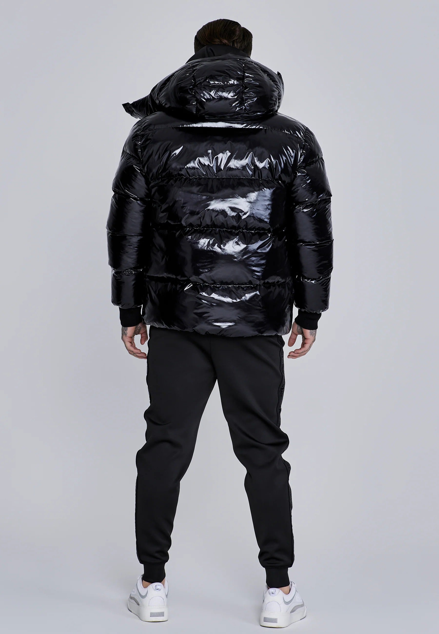 Veste tampon High Shine en noir
