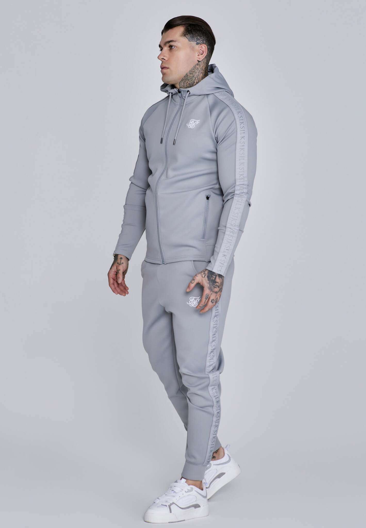 Hoodie And Joggers Set in Grey Sets SikSilk