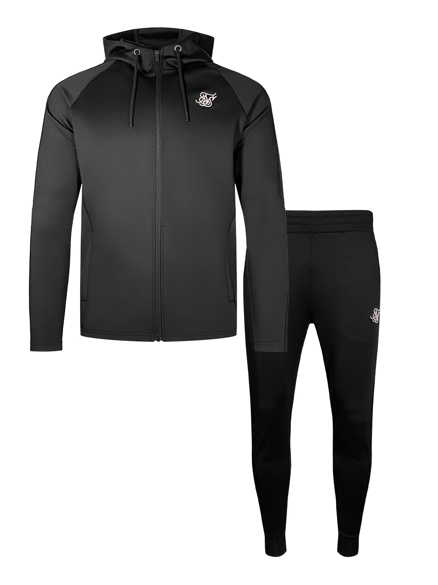 Hoodie And Joggers Set in Black Sets SikSilk