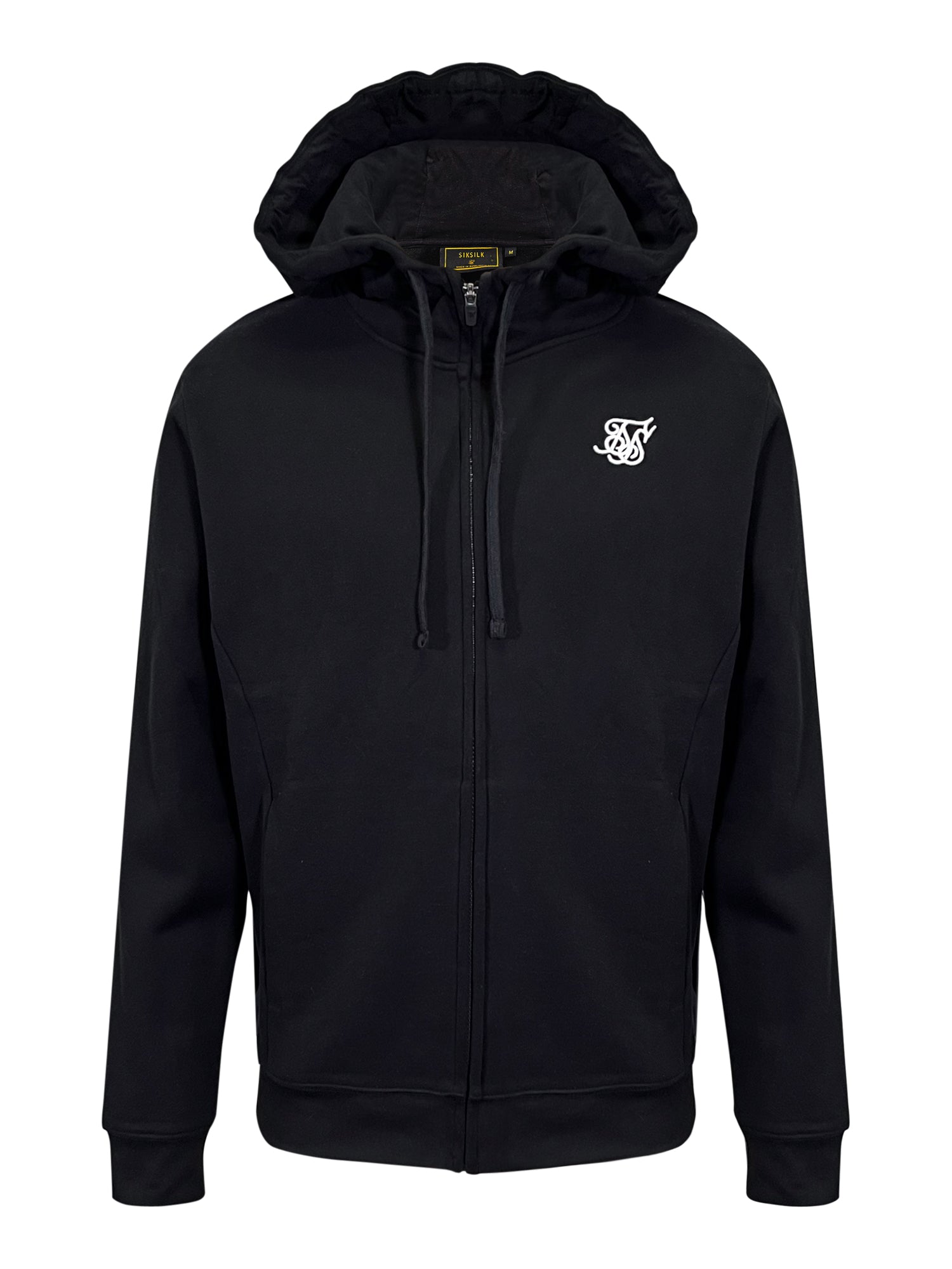 Essentials Full Zip Hoodie in Black Vestes à capuche SikSilk