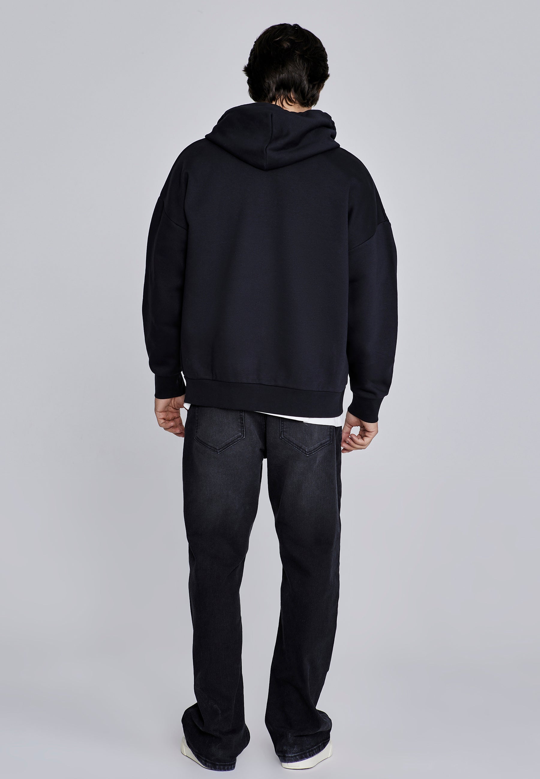 Essentials Full Zip Hoodie in Black Vestes à capuche SikSilk