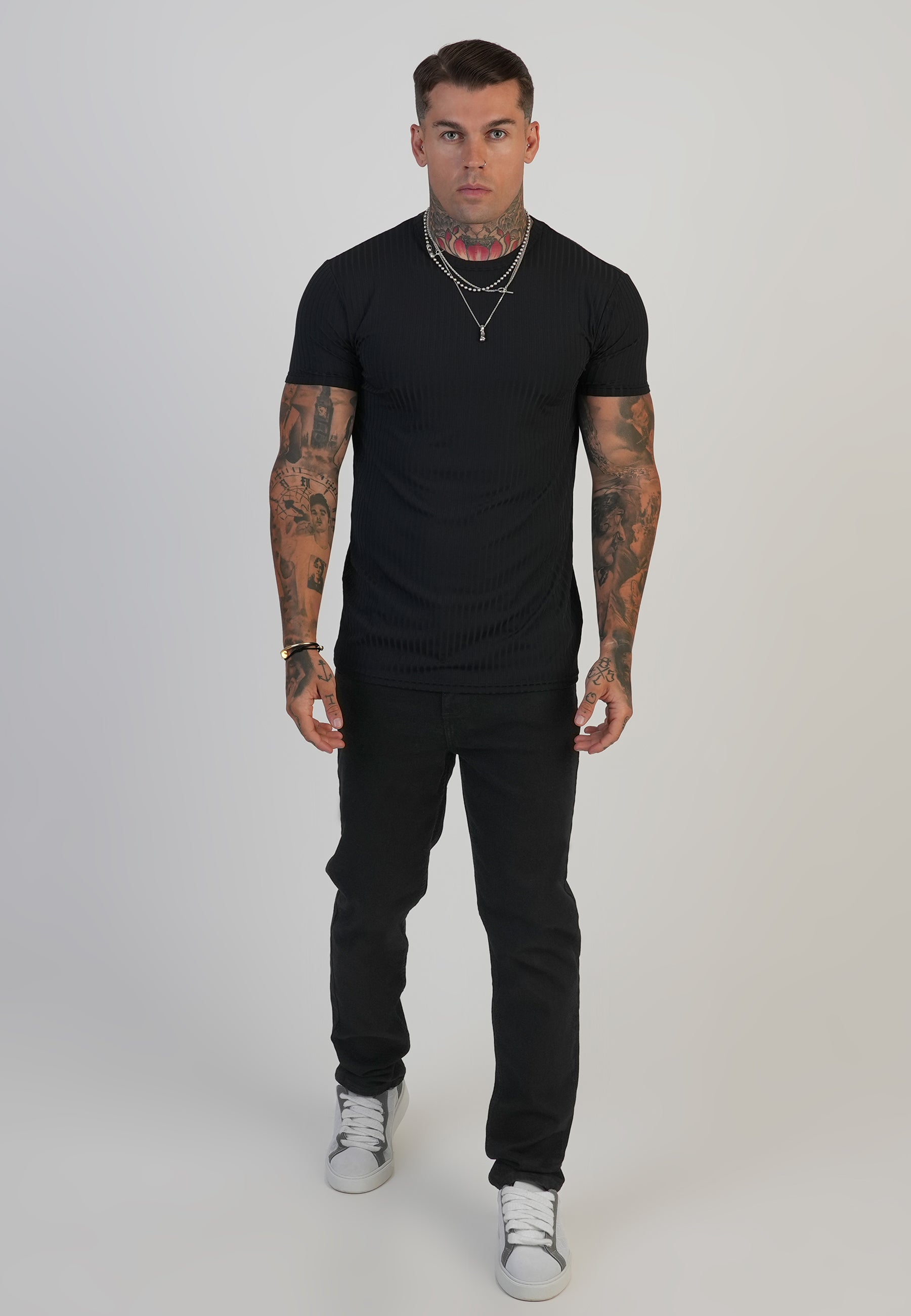 Jeans slim fit en noir Jeans SikSilk