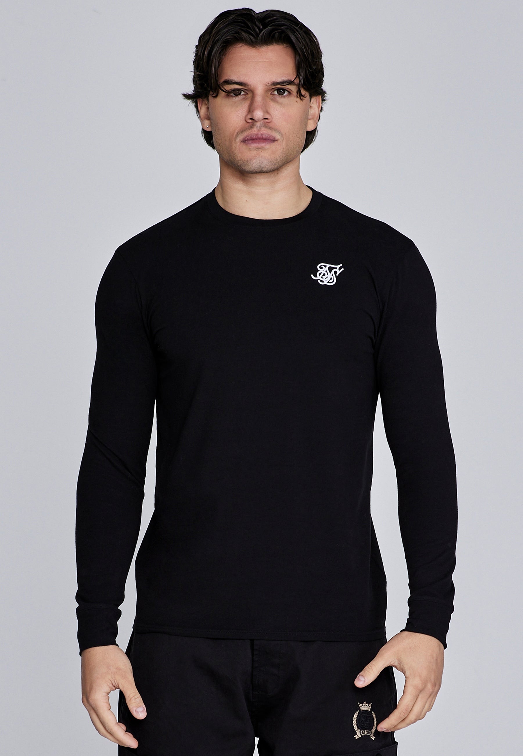 Essentials Long Sleeve T-Shirt in Black T-shirts SikSilk