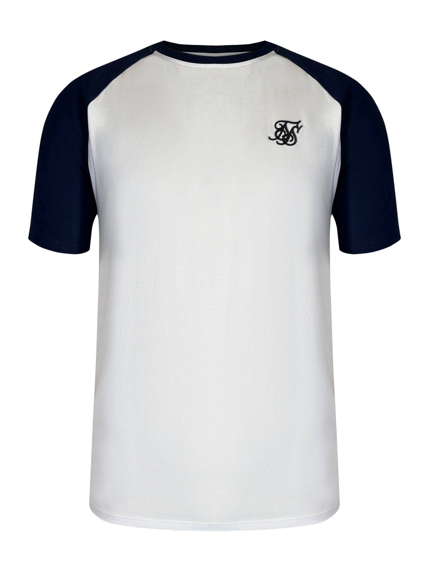 T-shirt raglan en blanc, noir T-shirts SikSilk