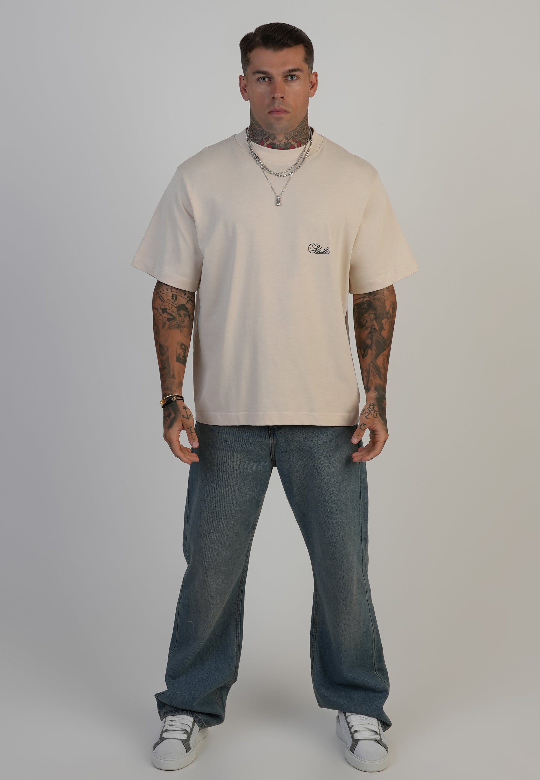 T-shirt oversized en écru T-shirts SikSilk