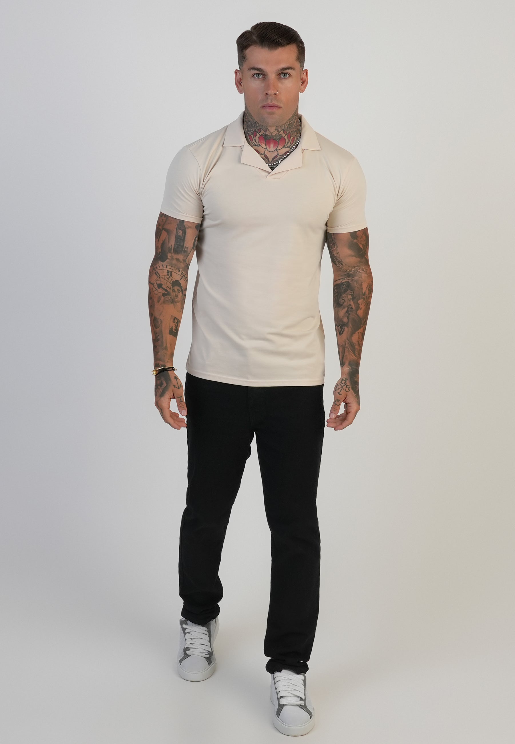 Polo Revere en écru T-shirts SikSilk