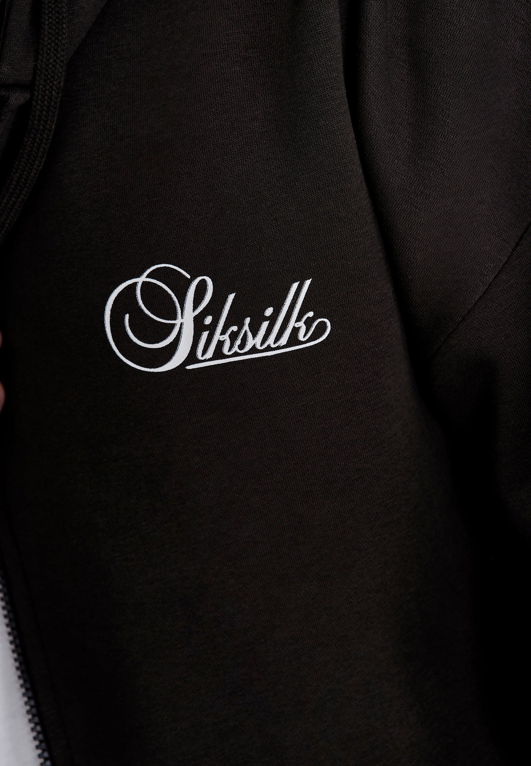 Essentials Full Zip Hoodie in Marron Sweat-shirts SikSilk