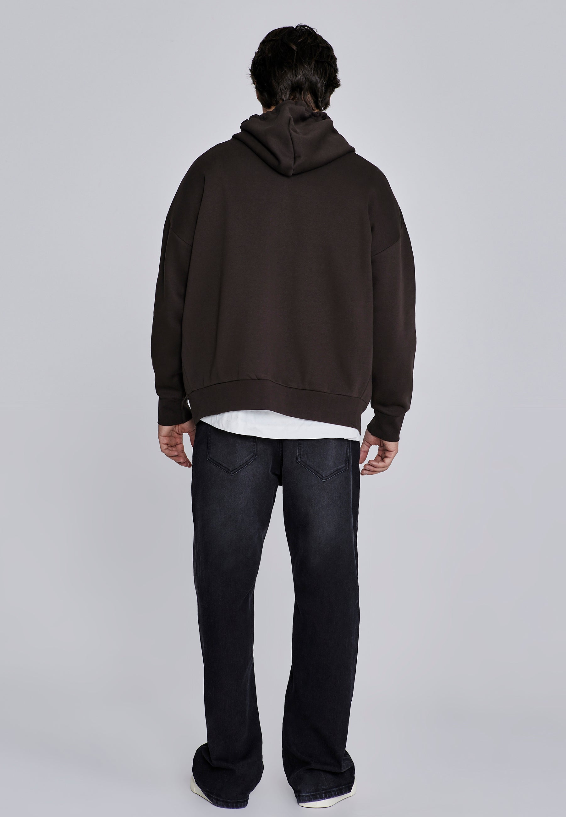 Essentials Full Zip Hoodie in Marron Sweat-shirts SikSilk