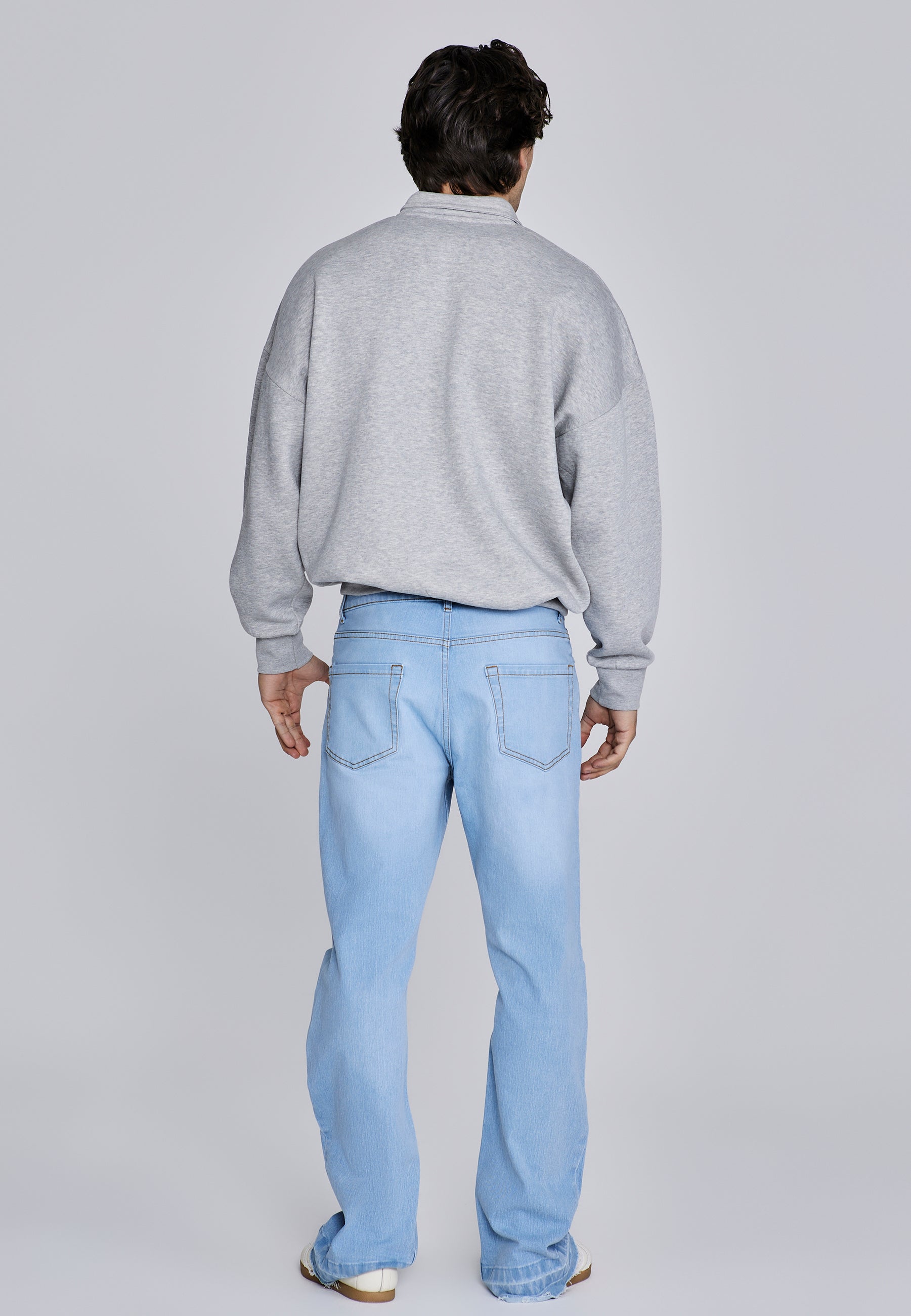Essentials Polo Sweater in Gris Marl Sweatshirts SikSilk