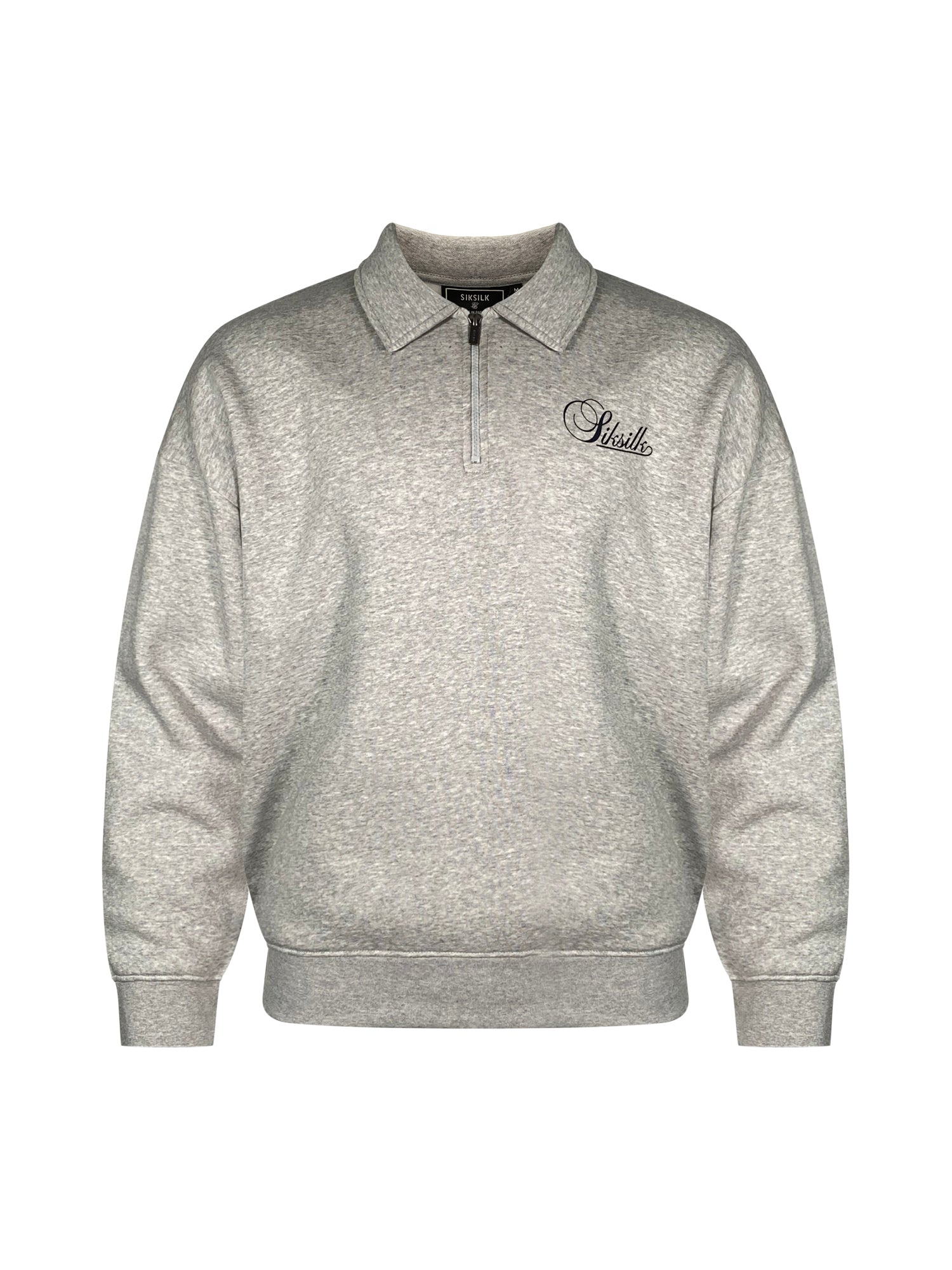 Essentials Polo Sweater in Gris Marl Sweatshirts SikSilk