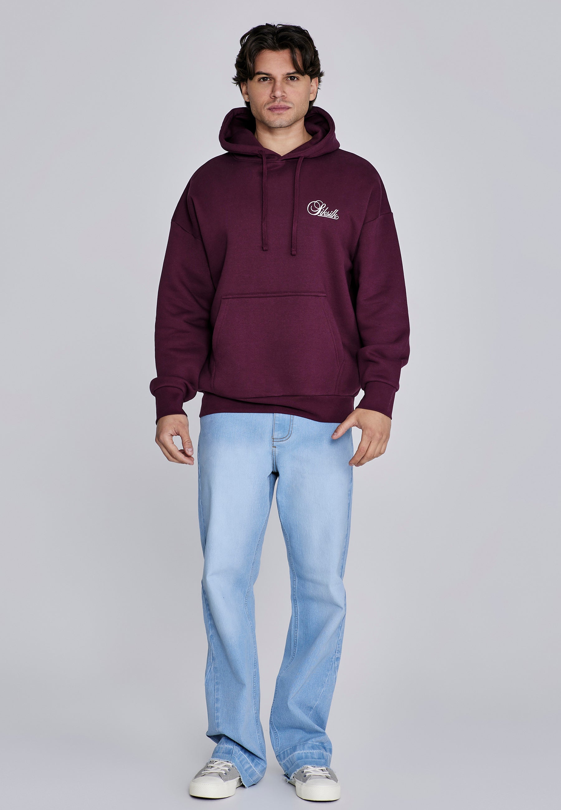 Essentials Hoodie en Bourgogne Sweat à capuche SikSilk