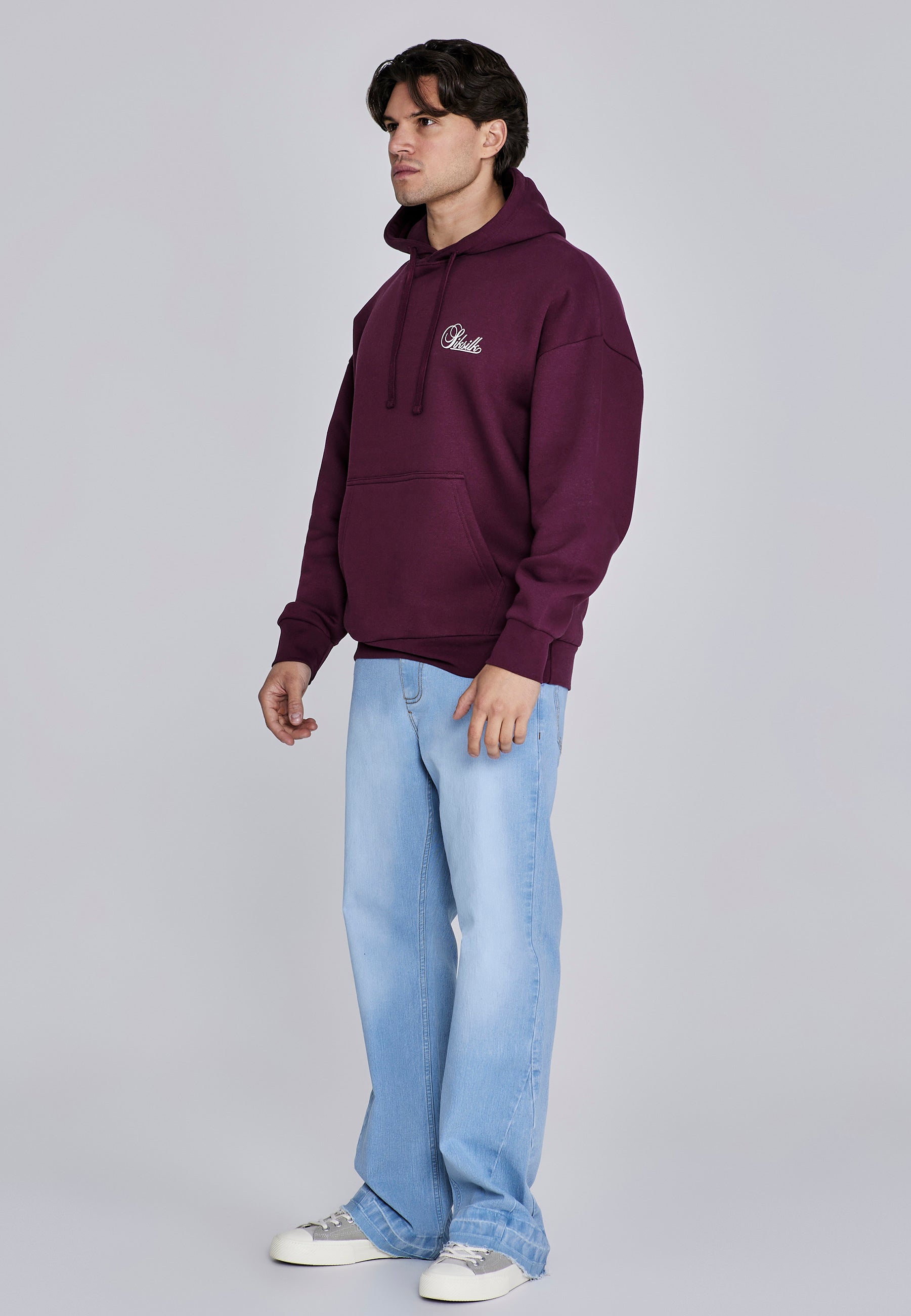 Essentials Hoodie en Bourgogne Sweat à capuche SikSilk