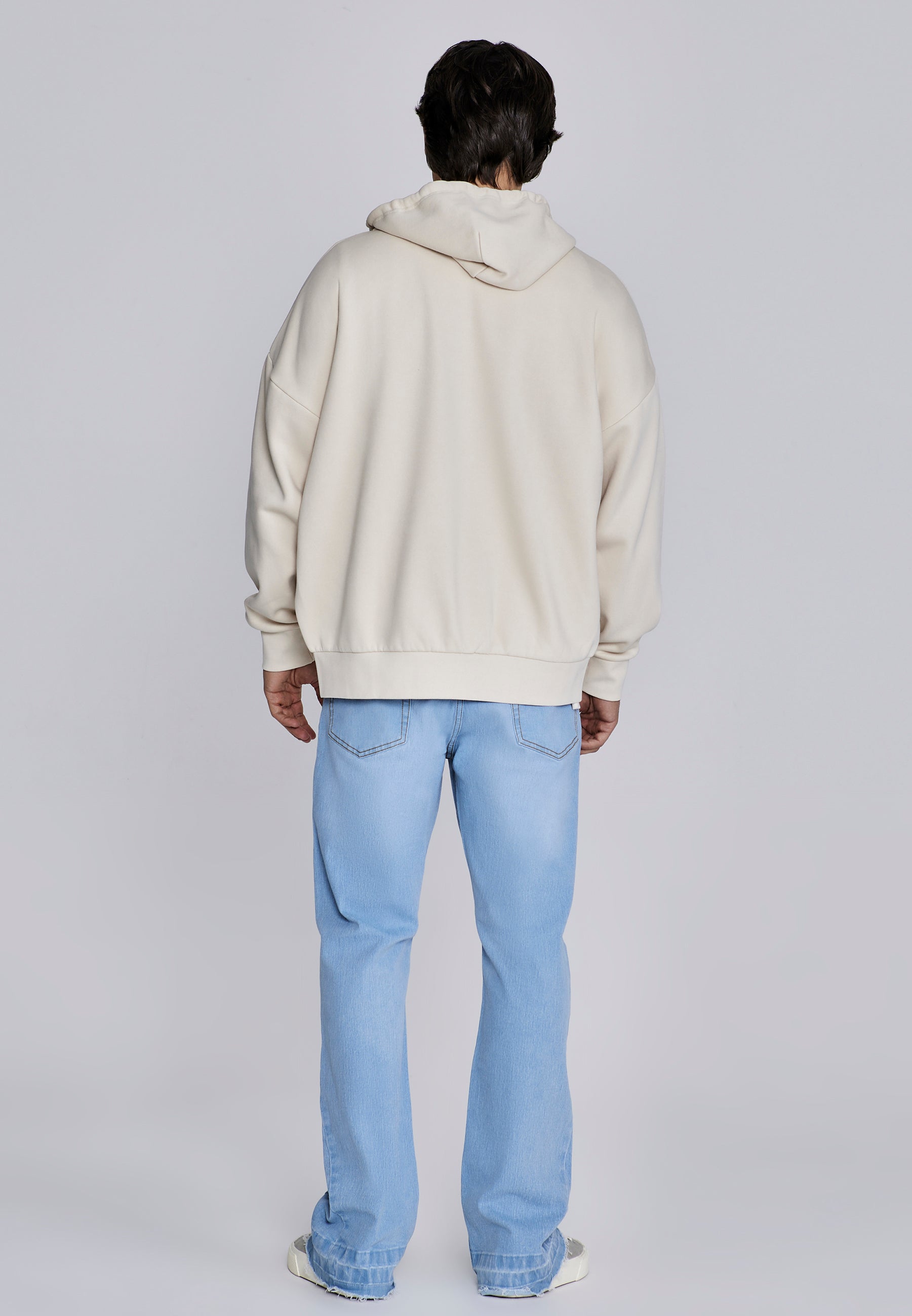 Essentials Full Zip Hoodie in Ecru Sweat-shirts SikSilk