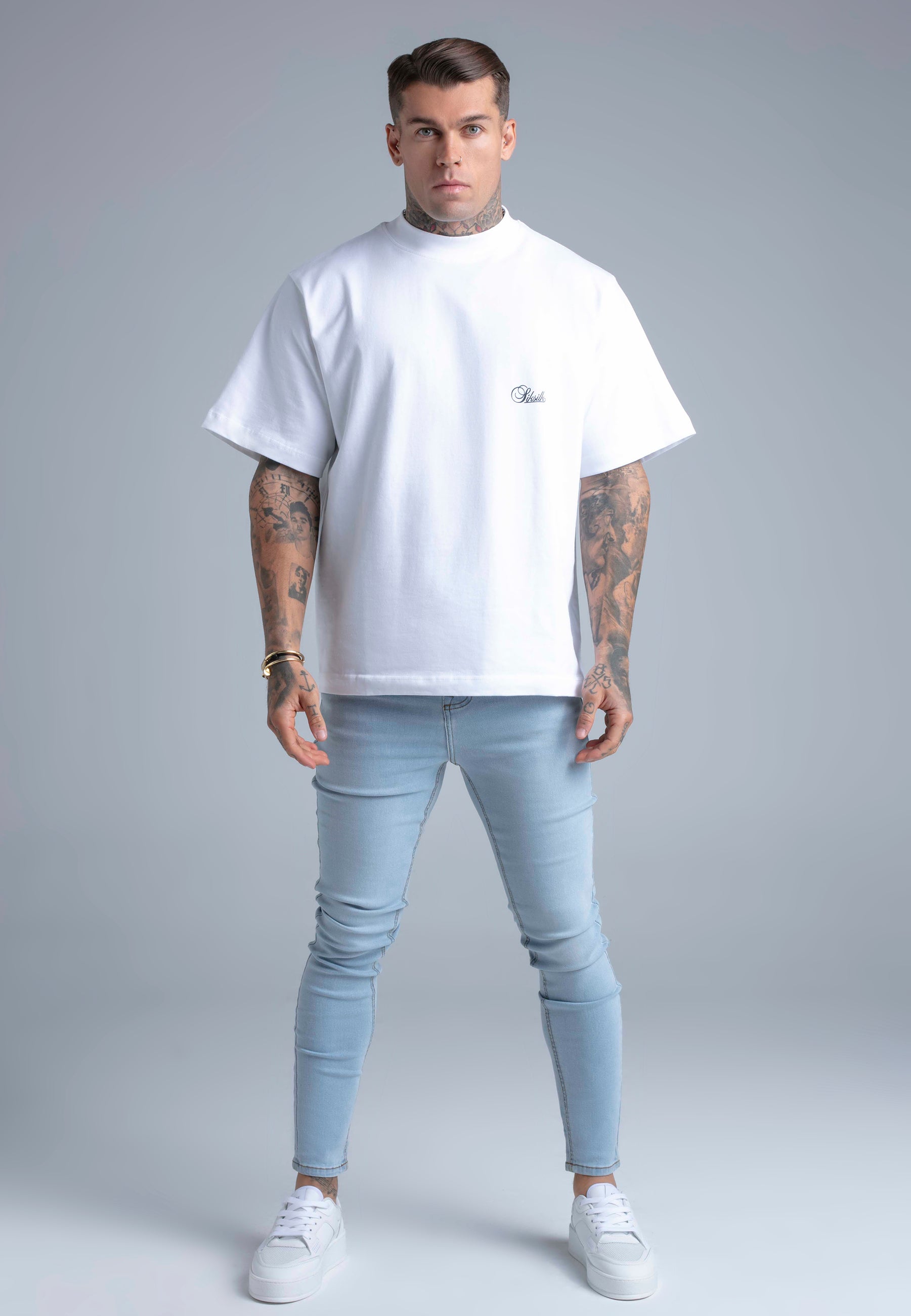 Jean skinny bleu clair délavé