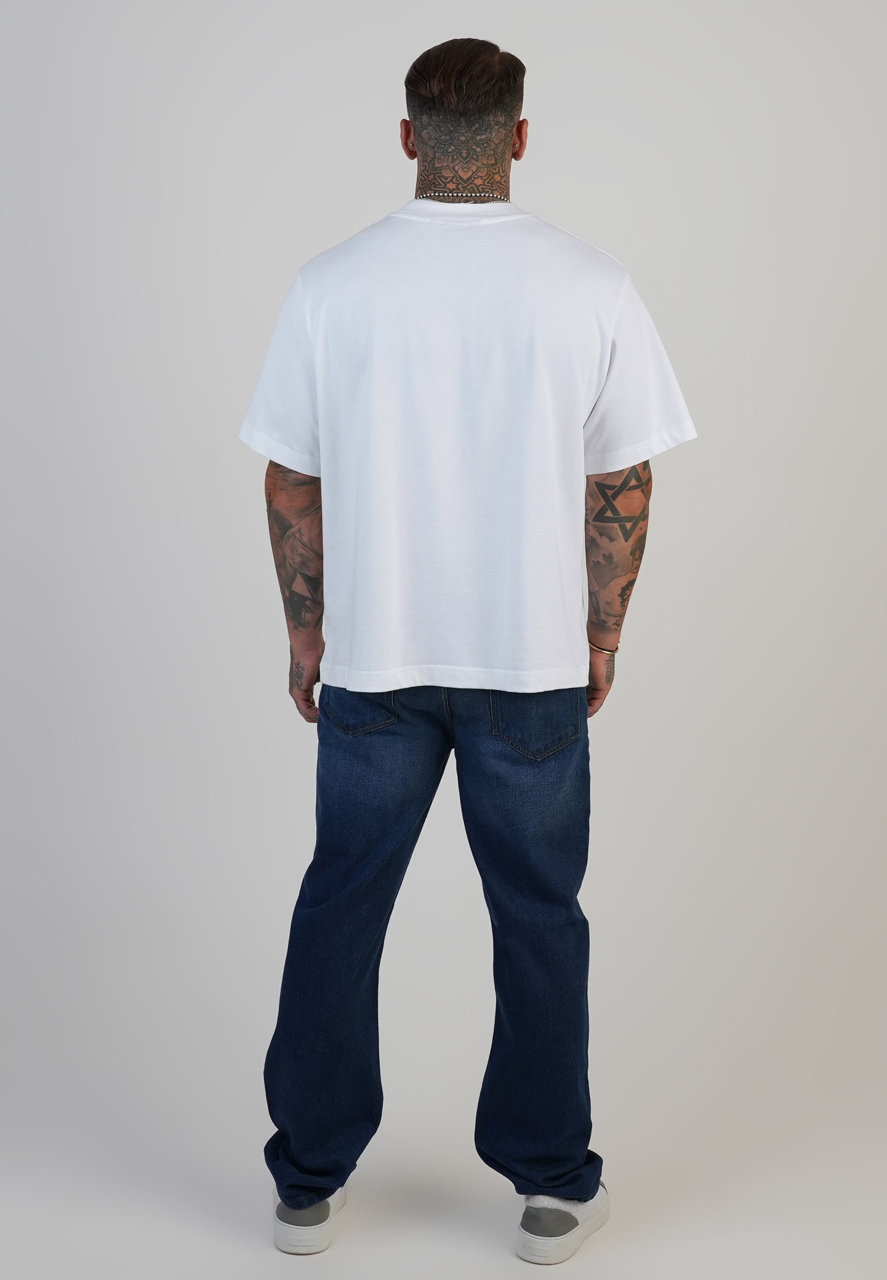 Jeans coupe droite délavé bleu foncé Jeans SikSilk