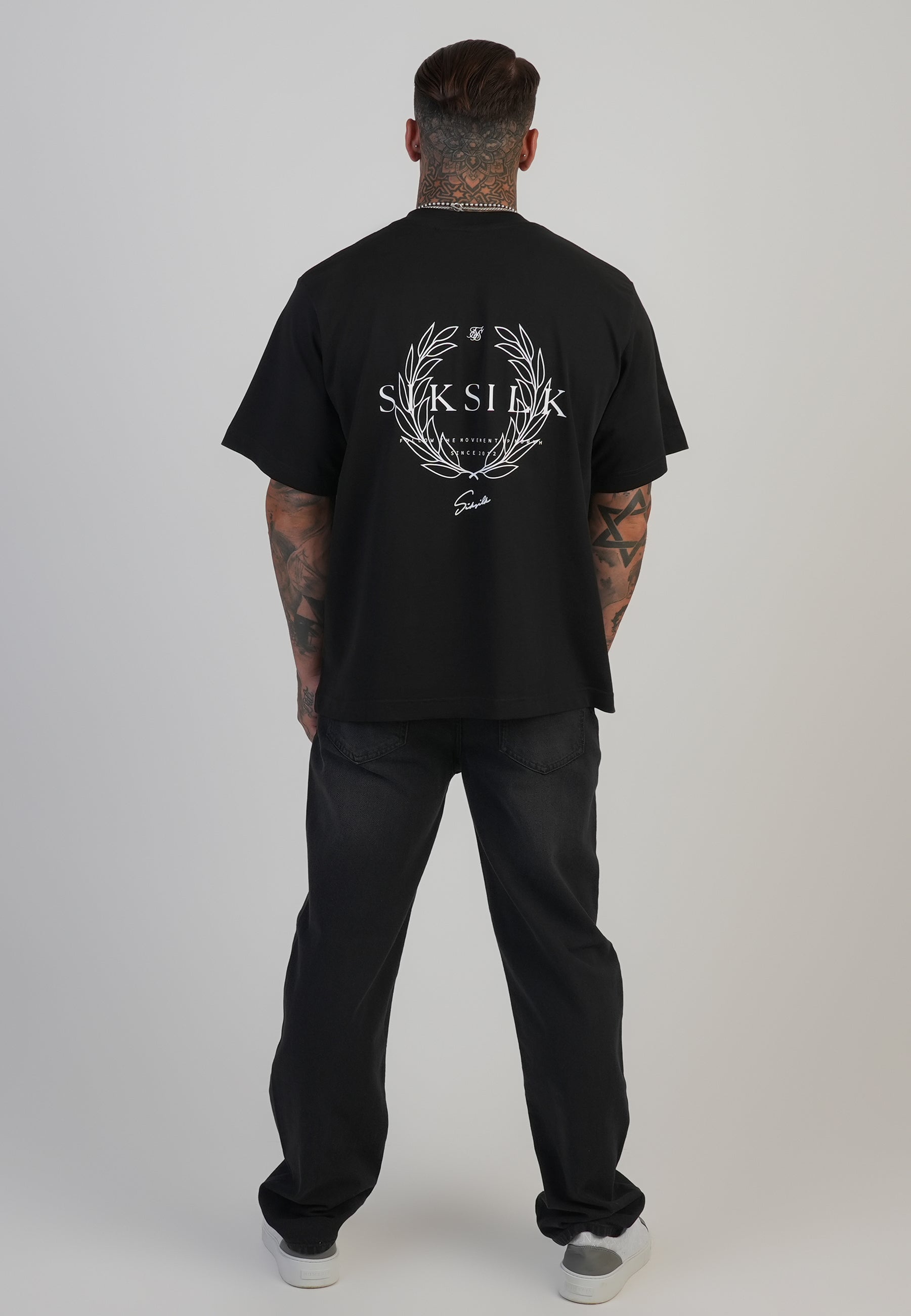 Jeans coupe droite délavé noir Jeans SikSilk