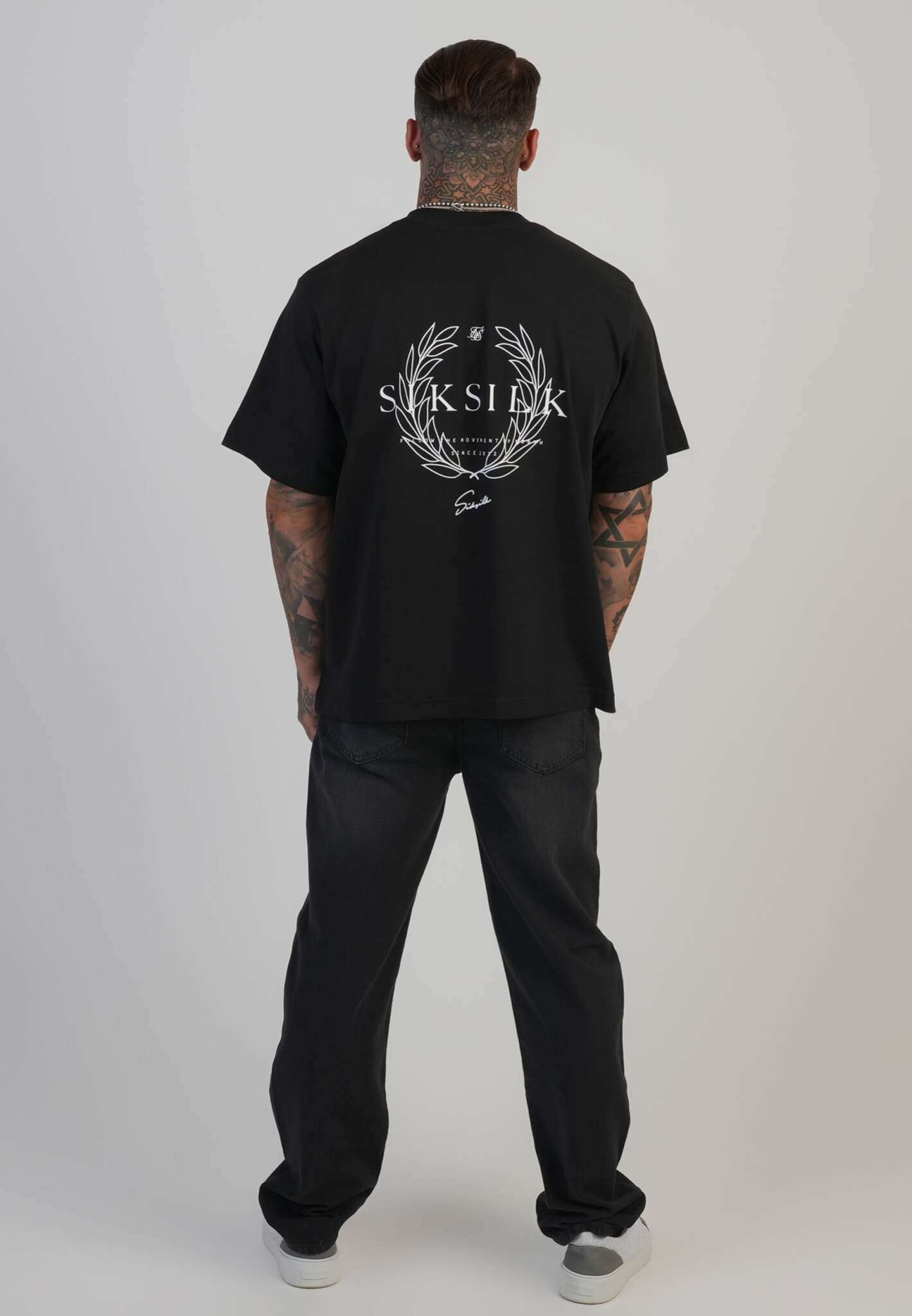 Jeans coupe droite délavé noir Jeans SikSilk