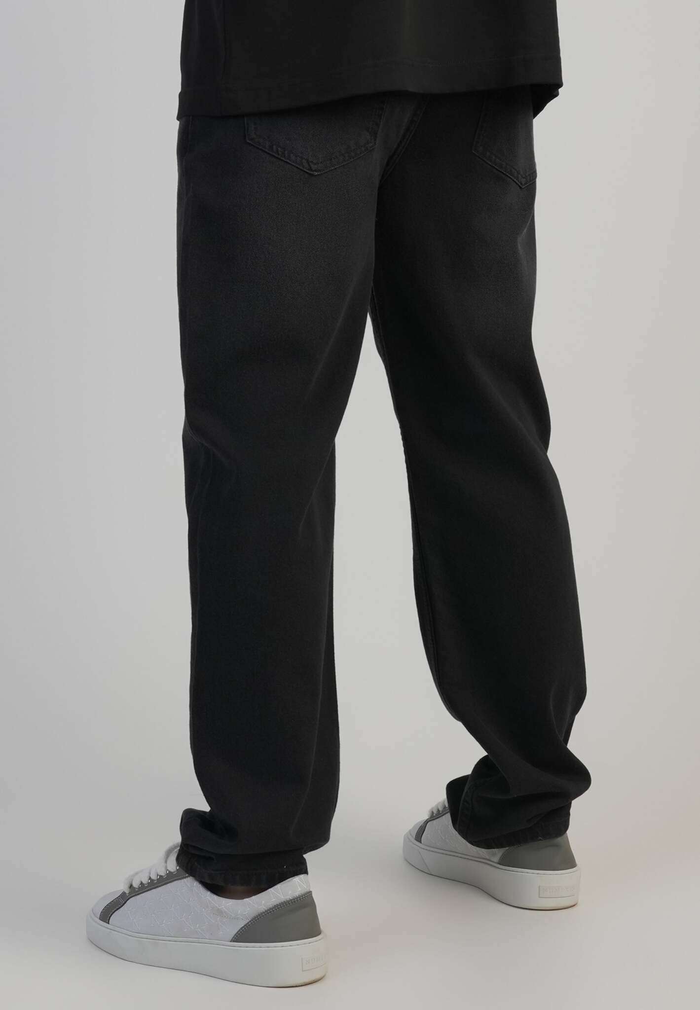 Jeans coupe droite délavé noir Jeans SikSilk