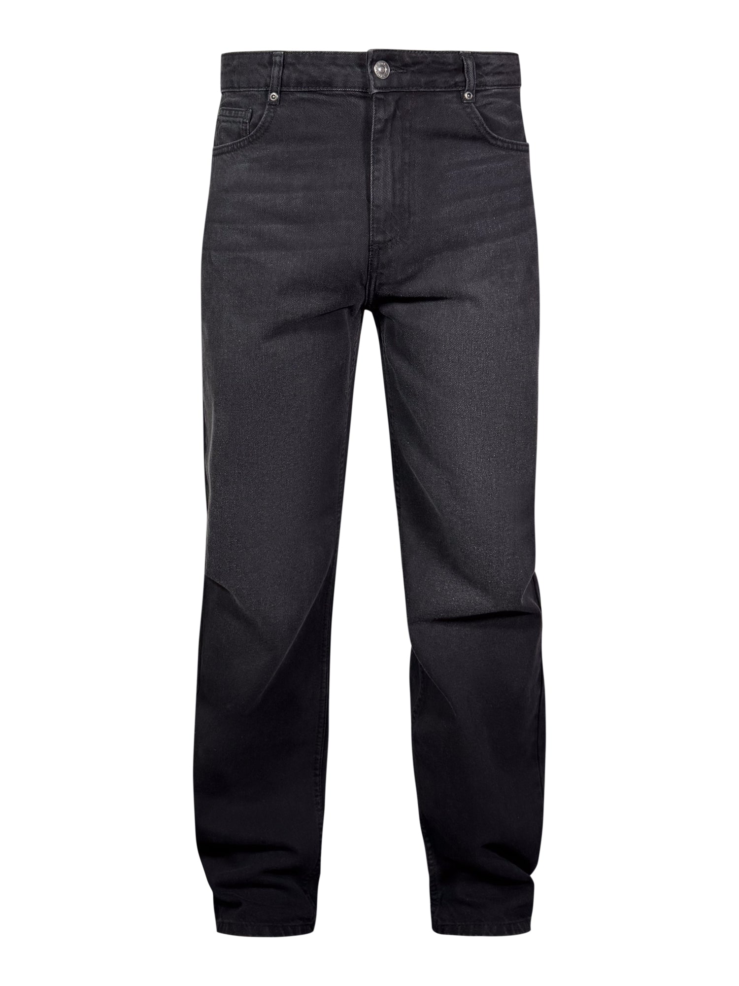 Jeans coupe droite en noir délavé