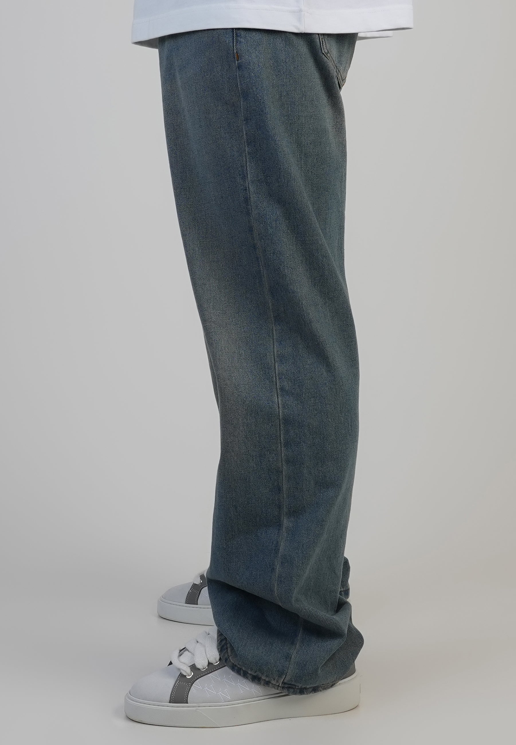 Jeans Loose Fit en bleu vintage délavé Jeans SikSilk