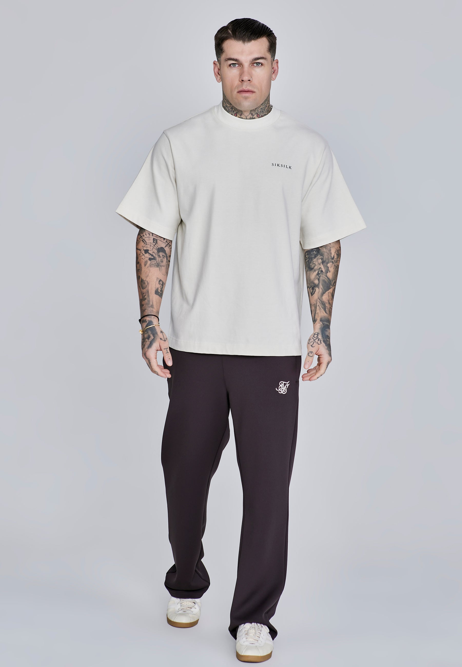 Essentials Poly Track Pants in Brown Pantalons SikSilk