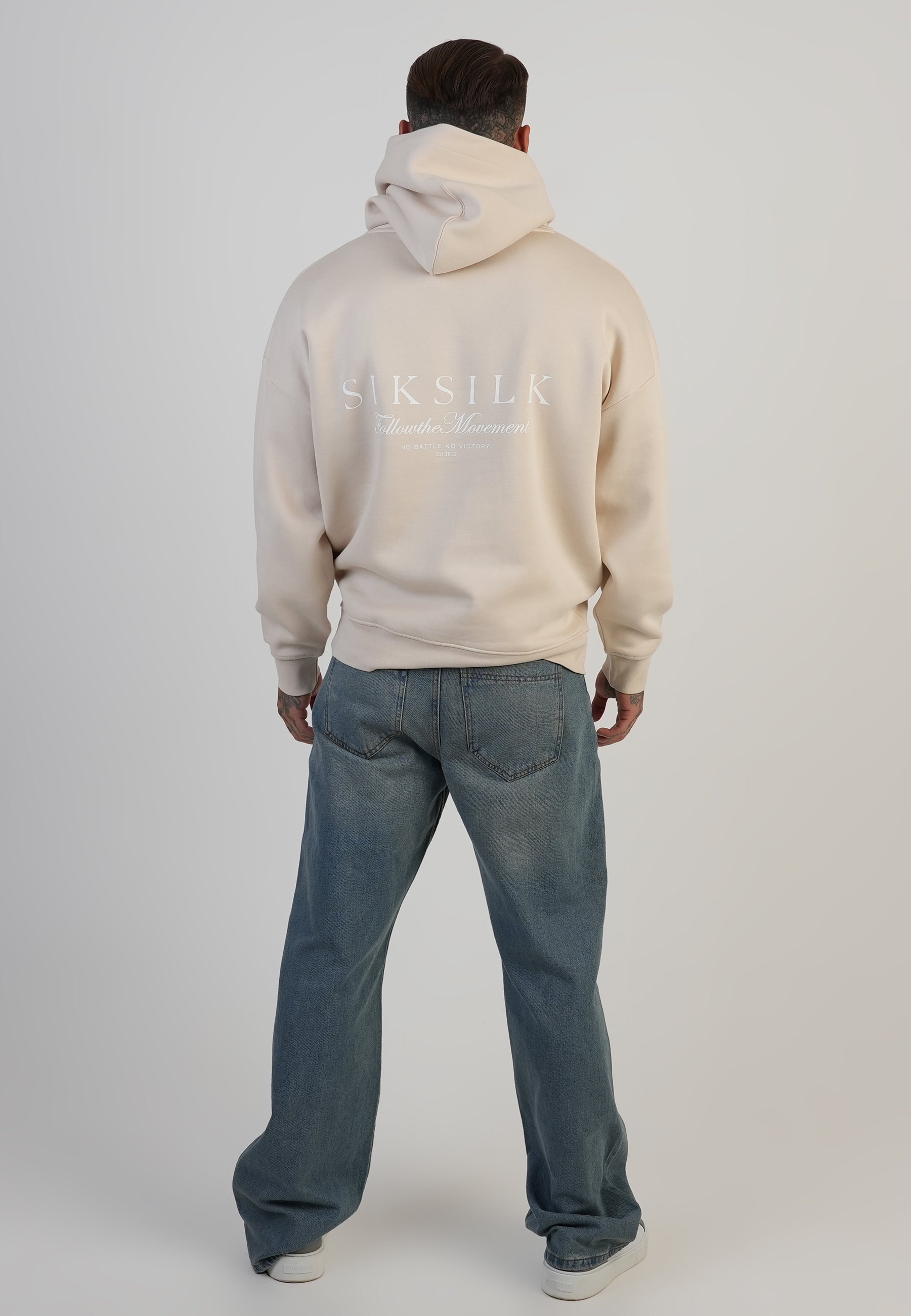 Sweat à capuche graphique écru SikSilk