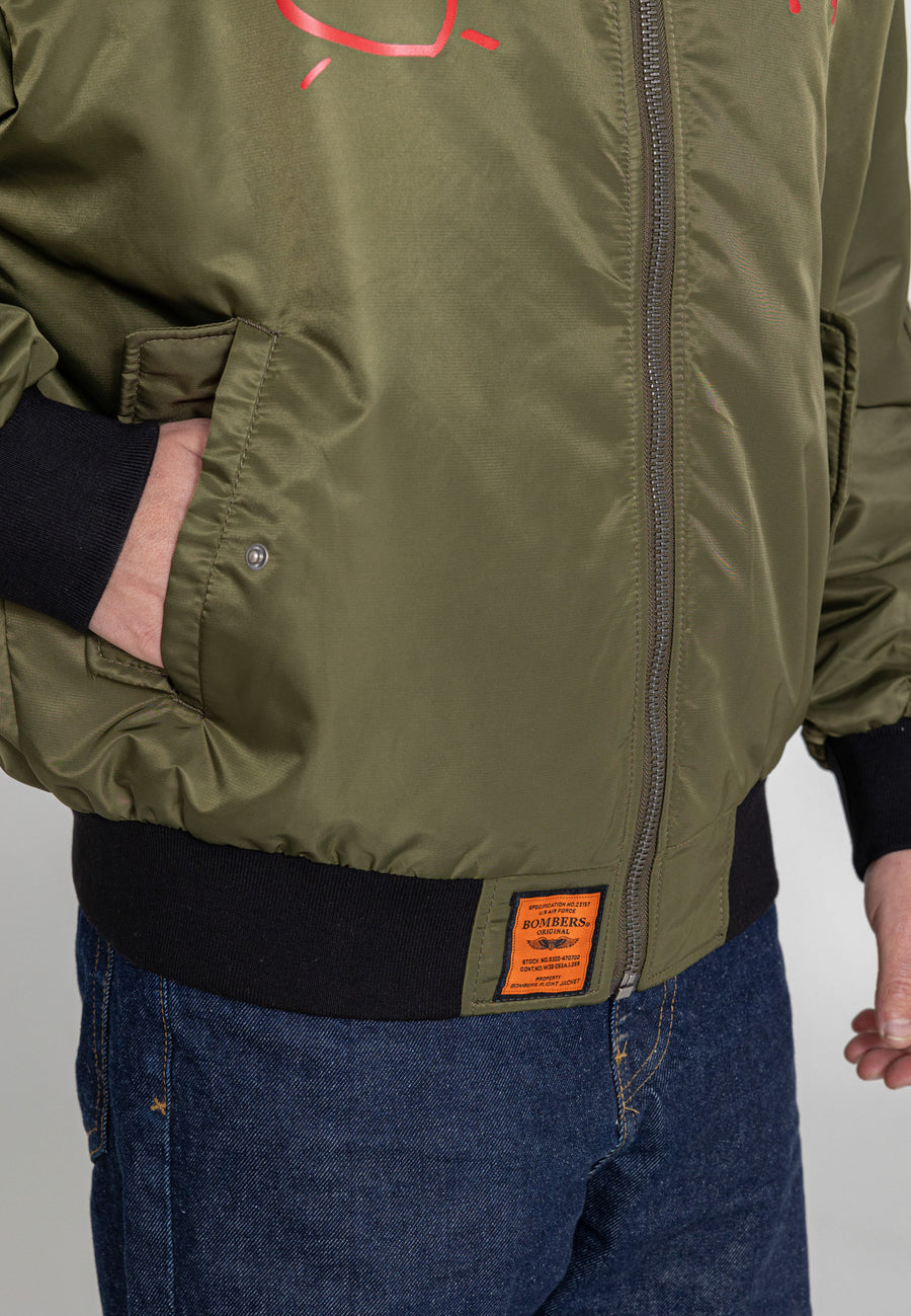 Stay Beautiful M Bombers en kaki Vestes Bombers Original