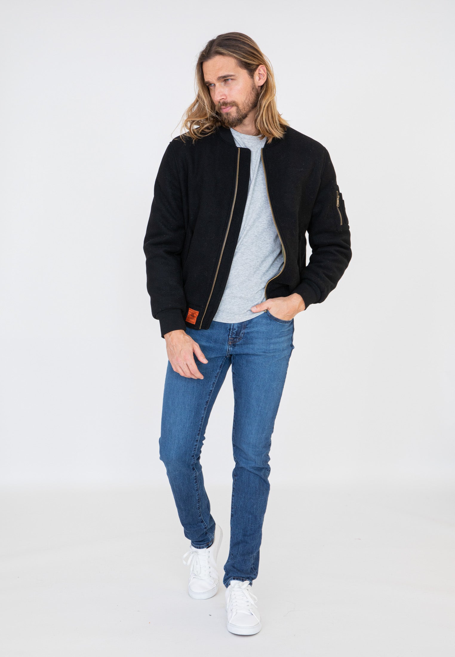 Blouson Track M Bomber dans Black Vestes Bombers Original