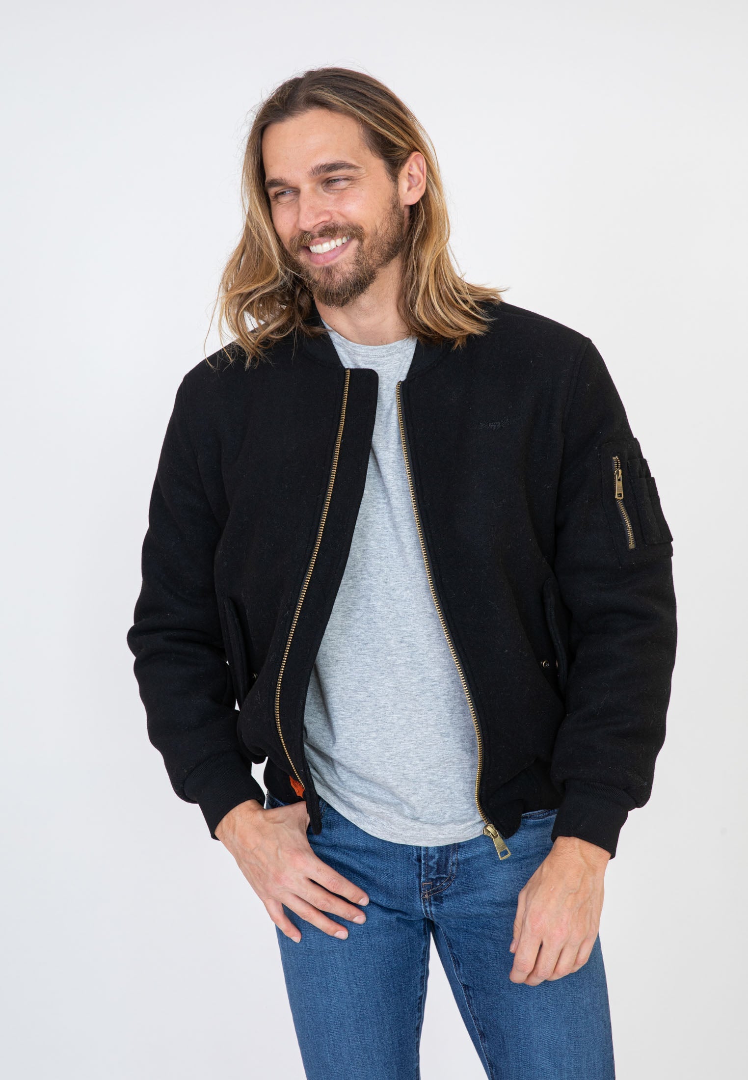 Blouson Track M Bomber dans Black Vestes Bombers Original