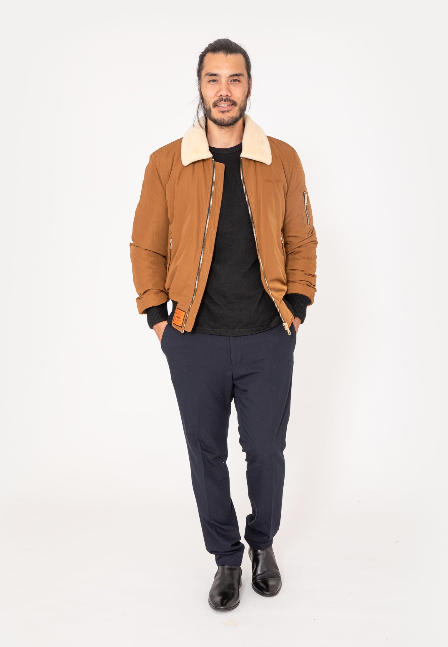 Versmold M Veste bomber en camel Vestes Bombers Original