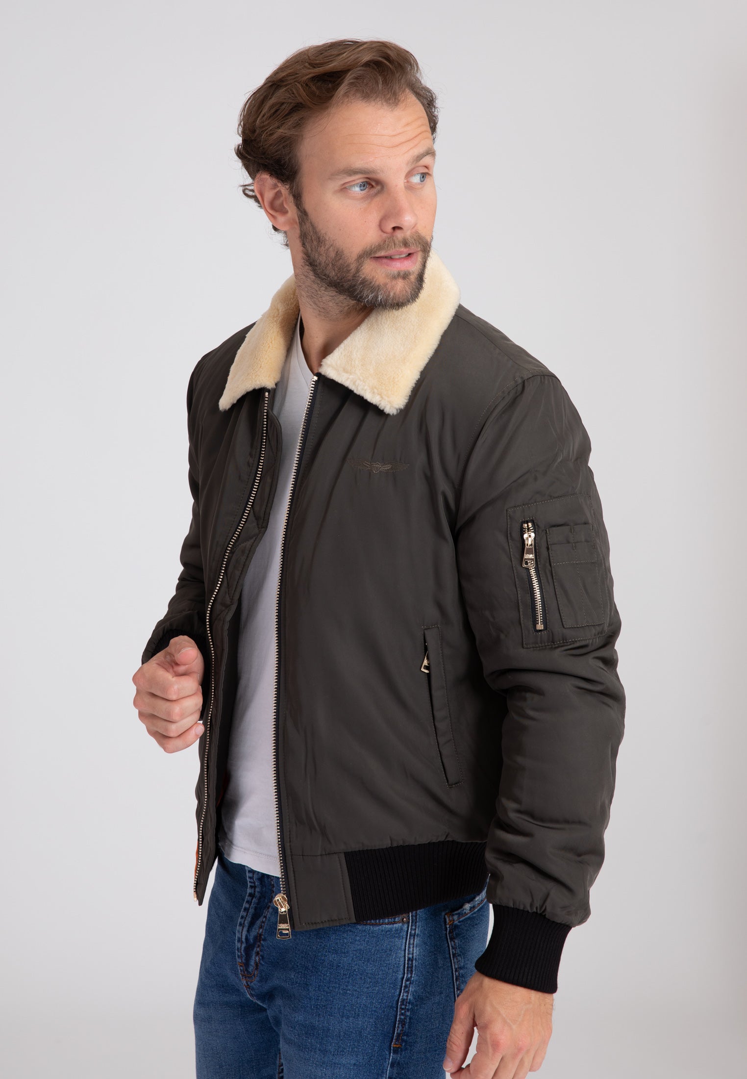 Versmold M Bomber Jacket in D.Khaki Vestes Bombers Original