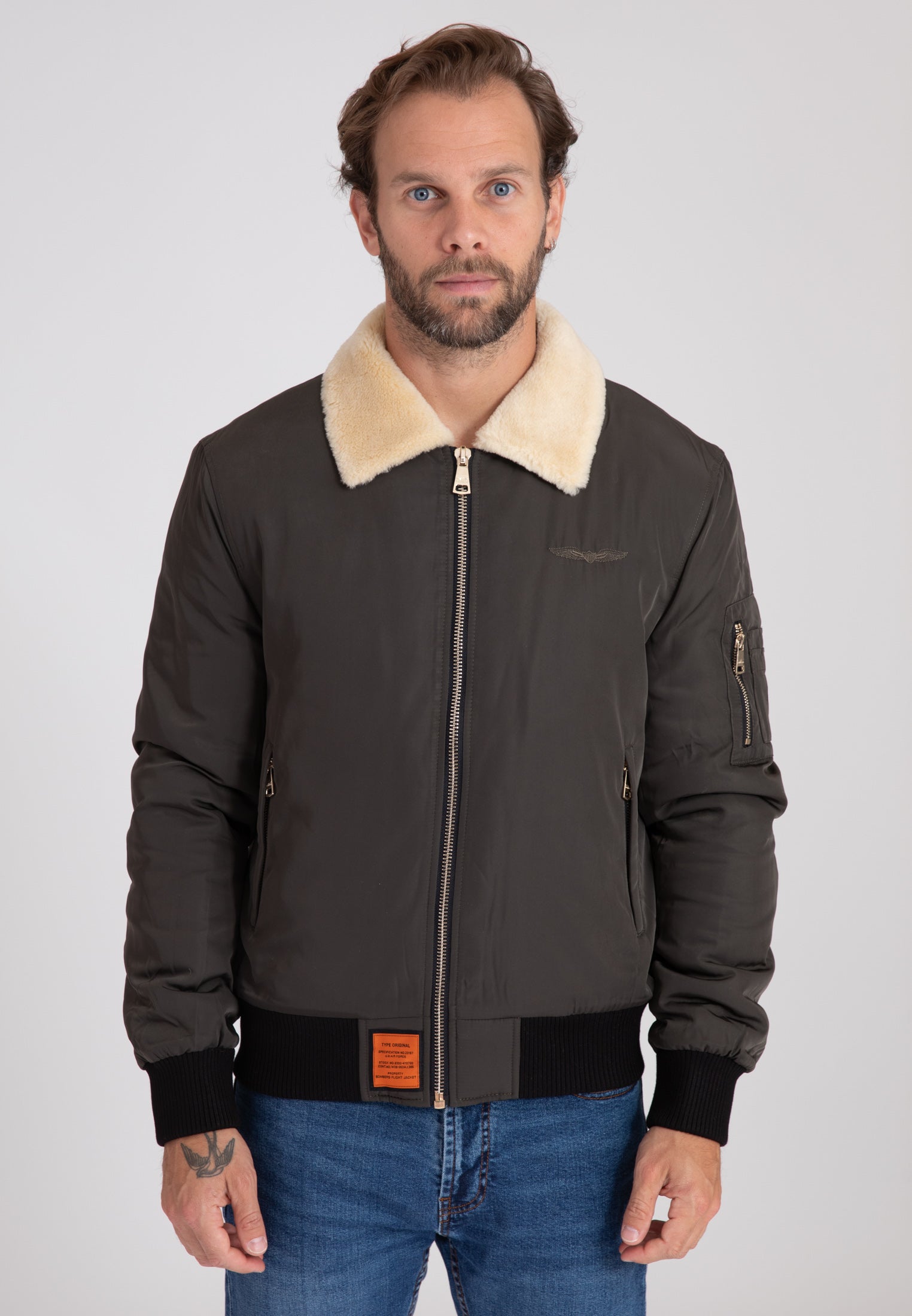 Versmold M Bomber Jacket in D.Khaki Vestes Bombers Original