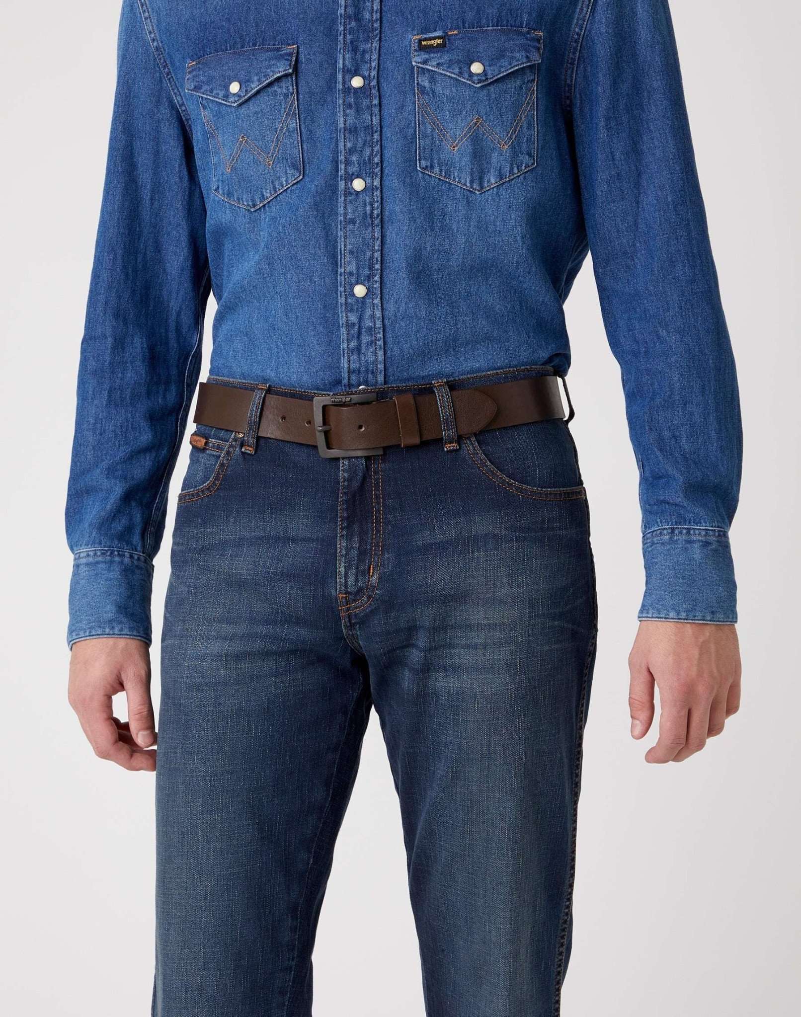 Câble Buckle Belt in Brown Ceinture Wrangler