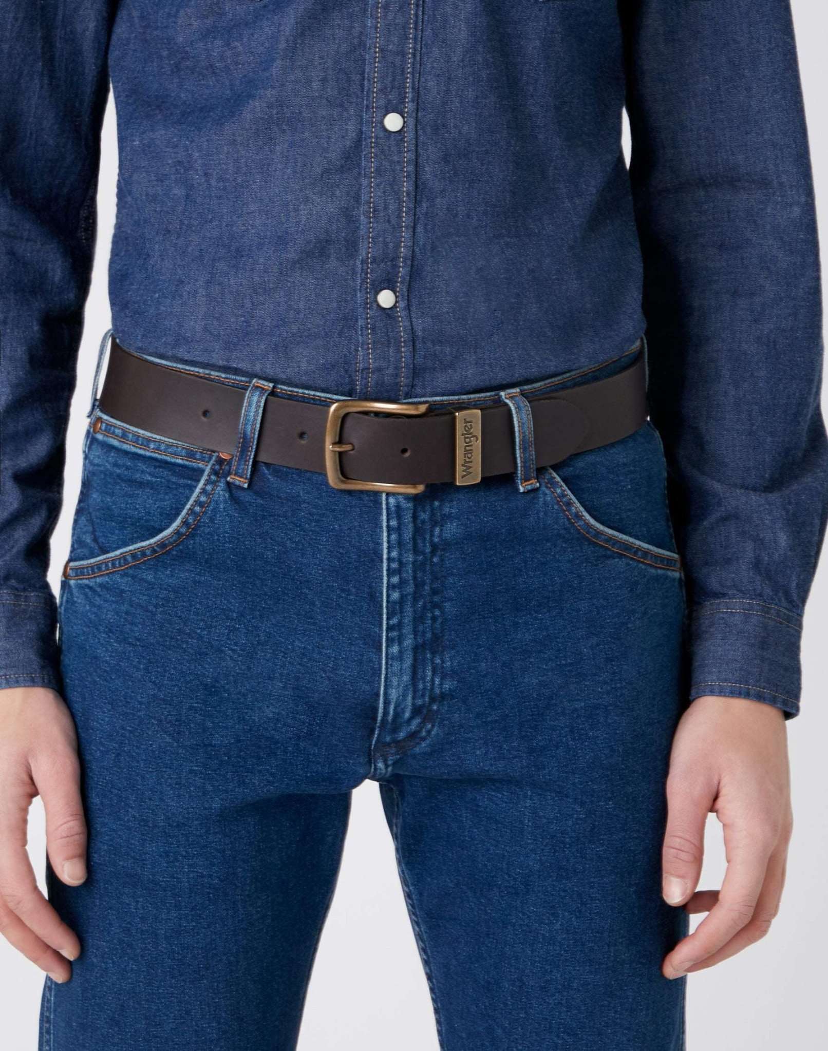 Metal Loop Belt in Brown Ceinture Wrangler